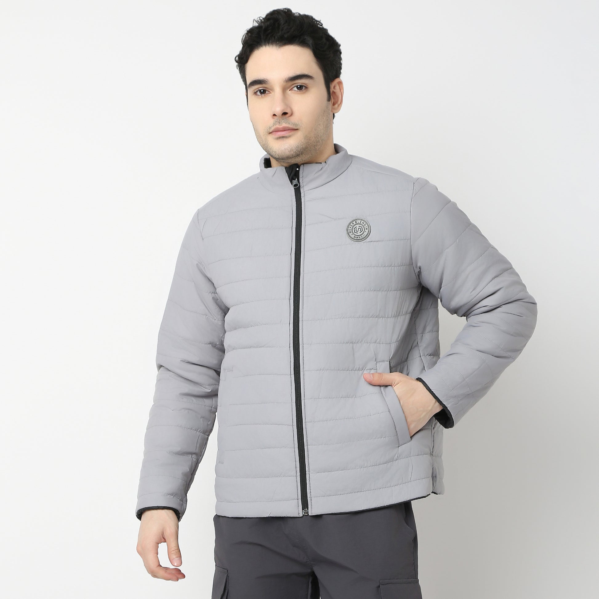 Regular Fit Solid Jacket