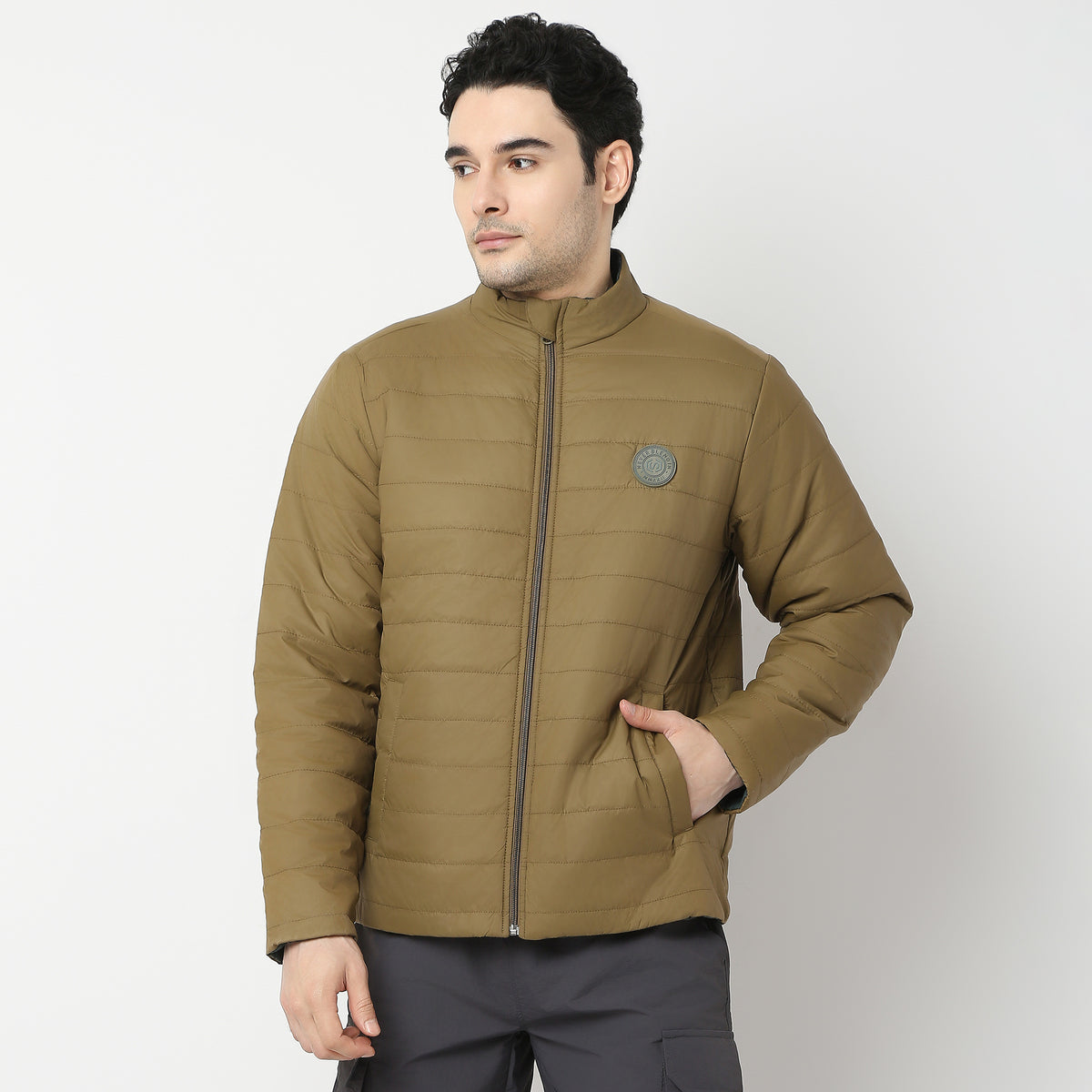 Regular Fit Solid Jacket