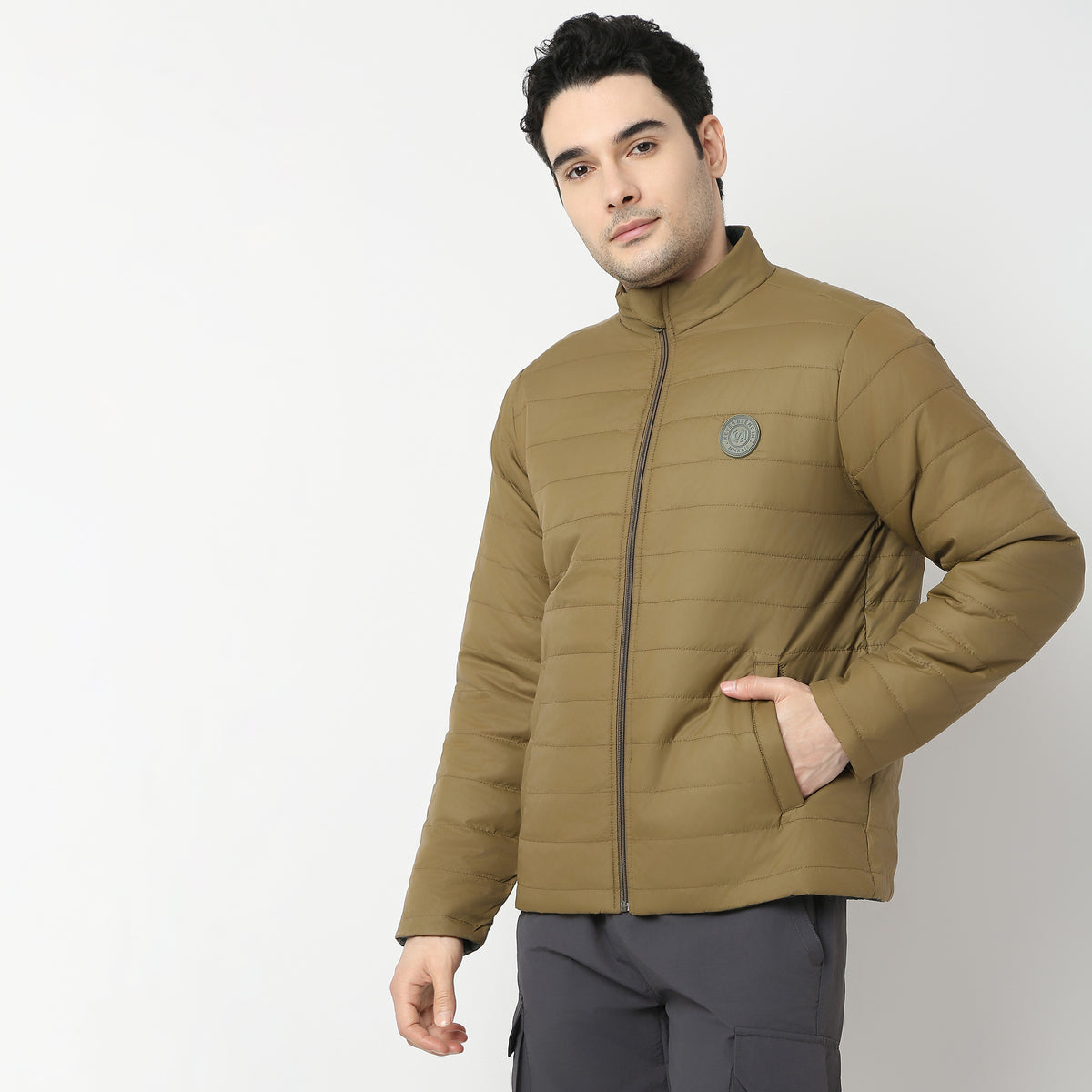 Regular Fit Solid Jacket