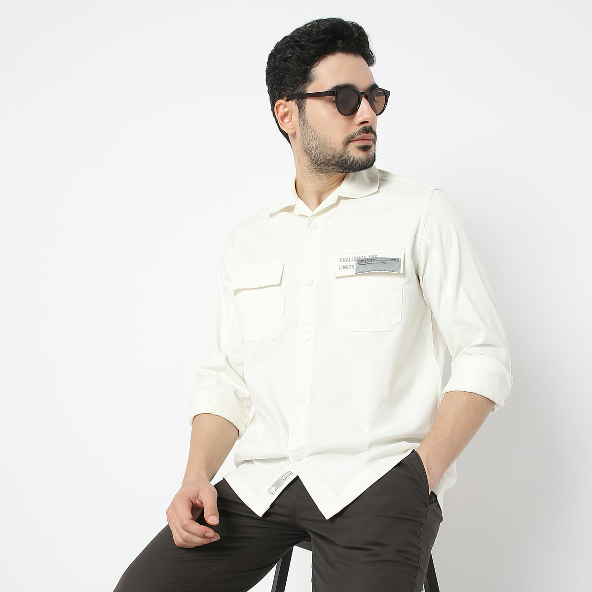 Regular Fit Solid Shirt