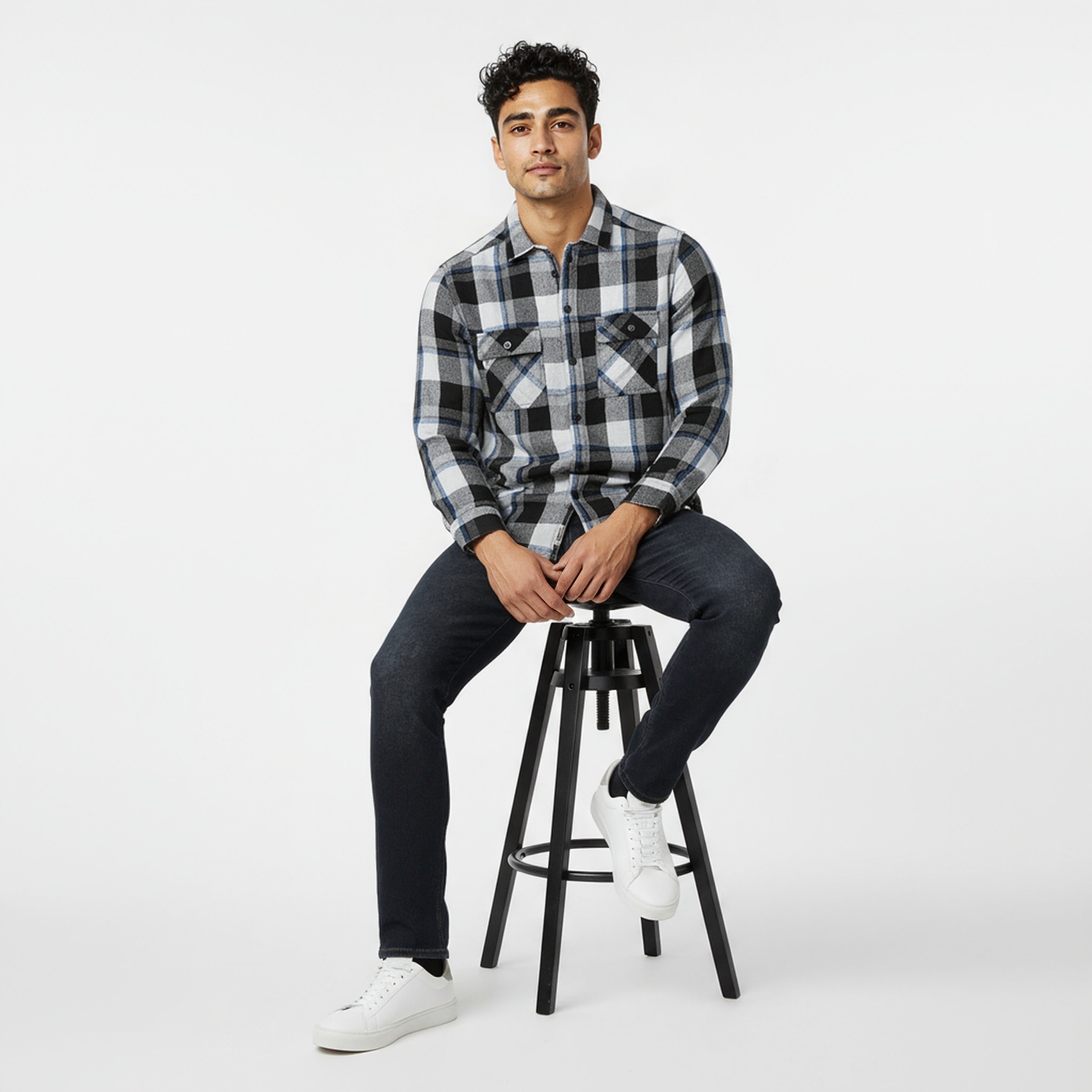 Checkered Cotton Explorer Shacket Shirt