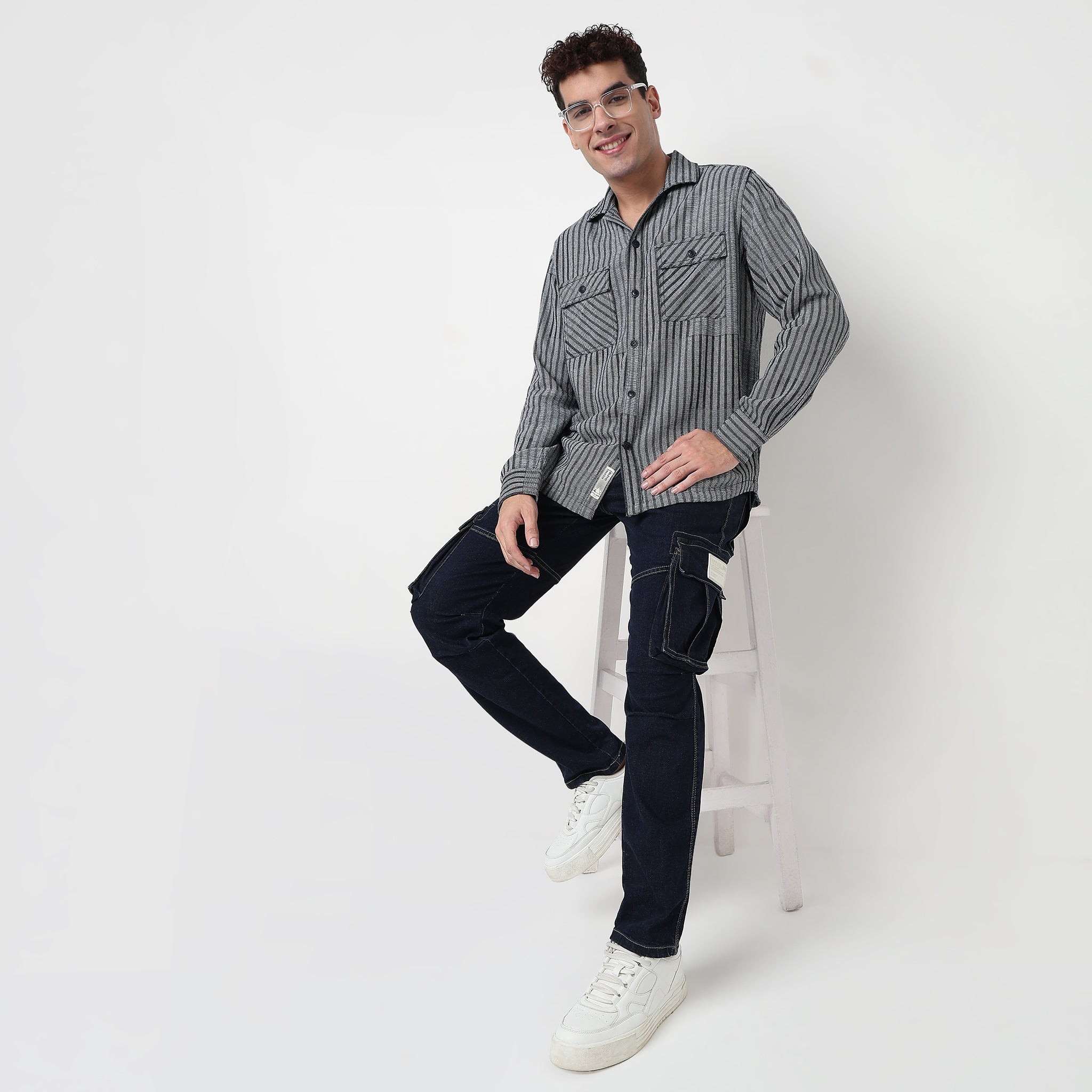 Buy Men Oversize Striped Full Sleeve Shirt  - Style Union