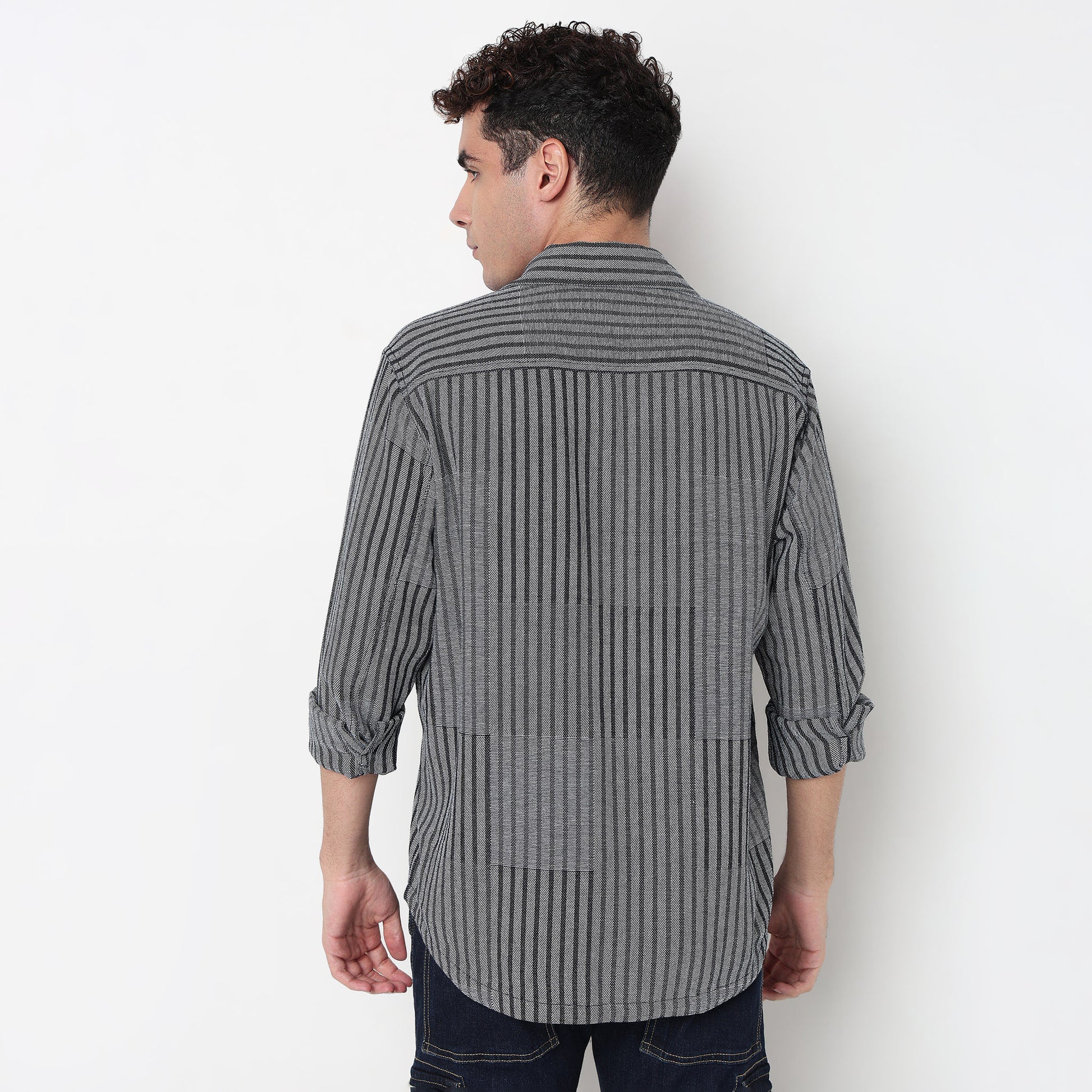 Buy Men Oversize Striped Full Sleeve Shirt  - Style Union