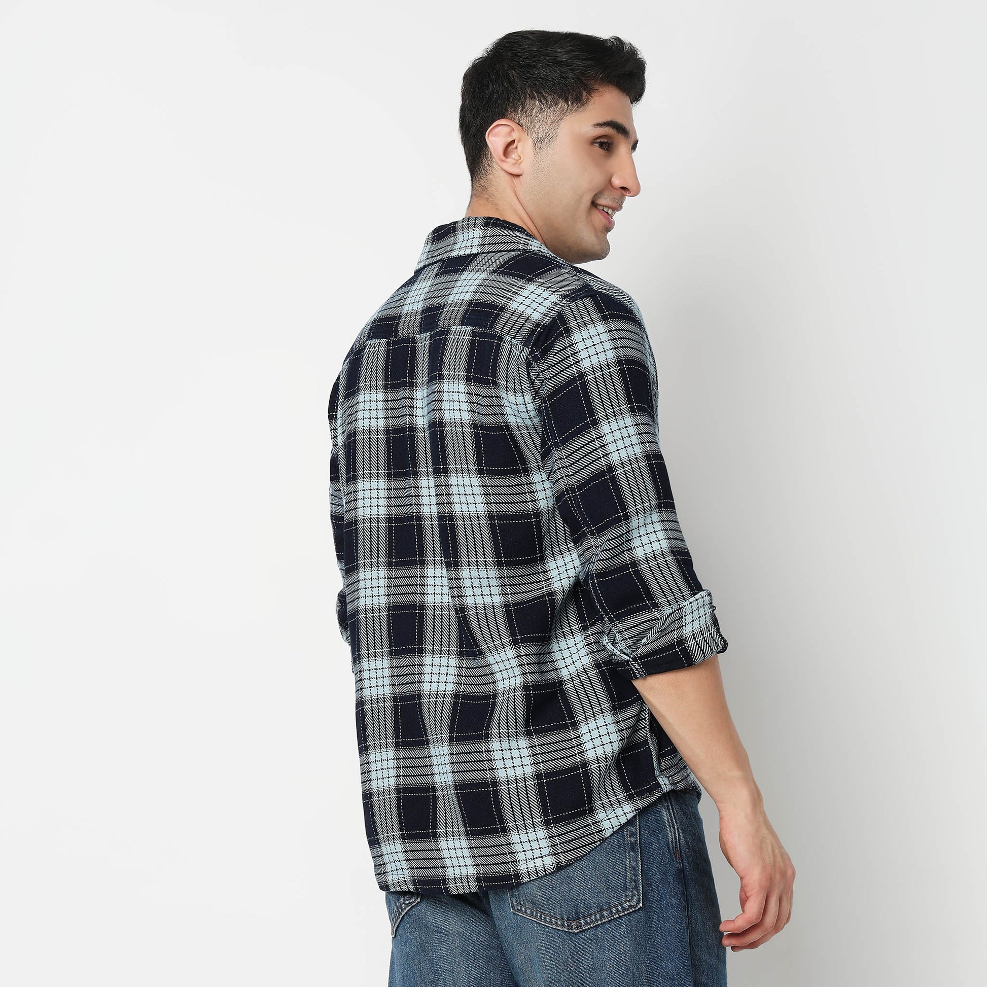 Cotton Checkered Cruiser Shacket Shirt