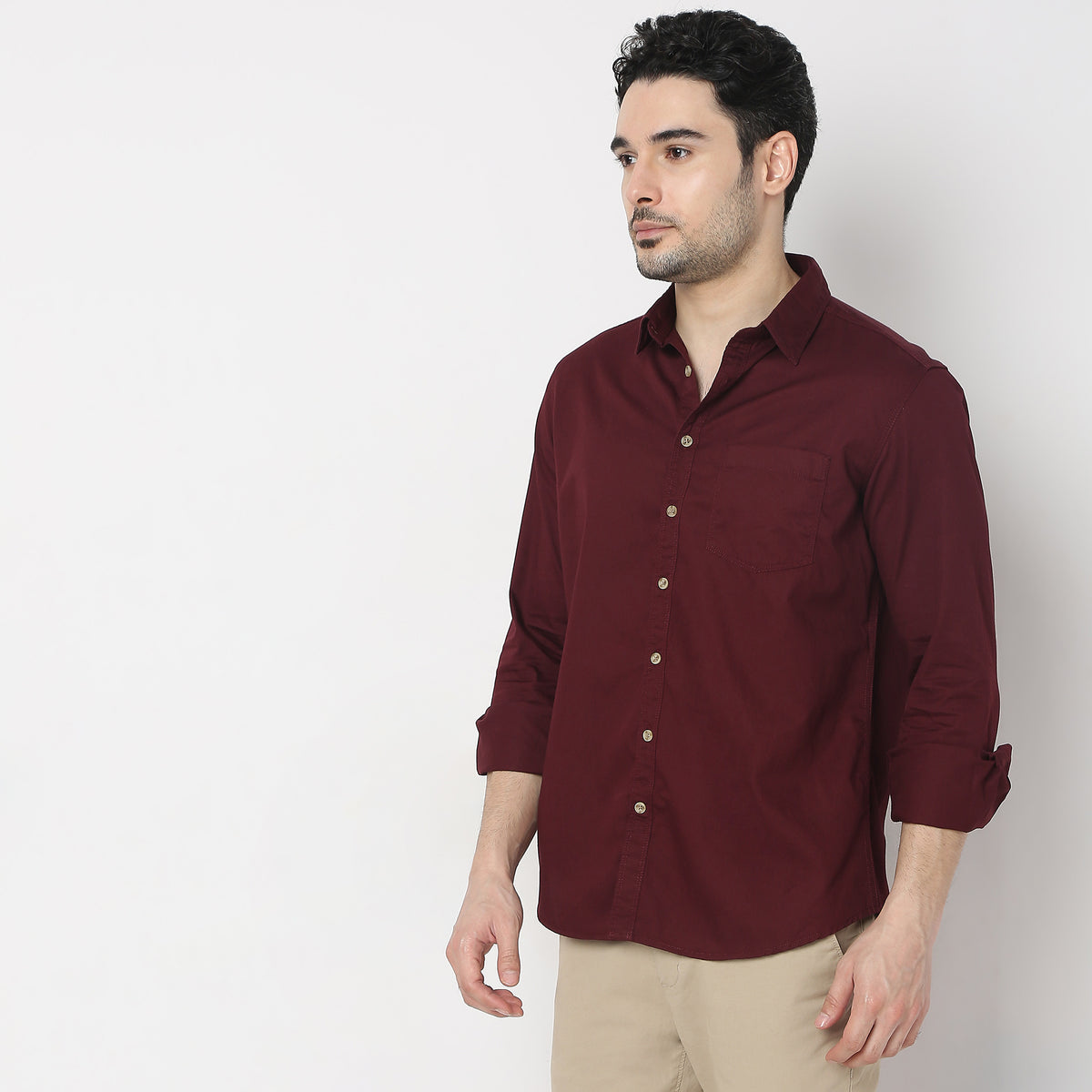 Slim Fit Solid Shirt