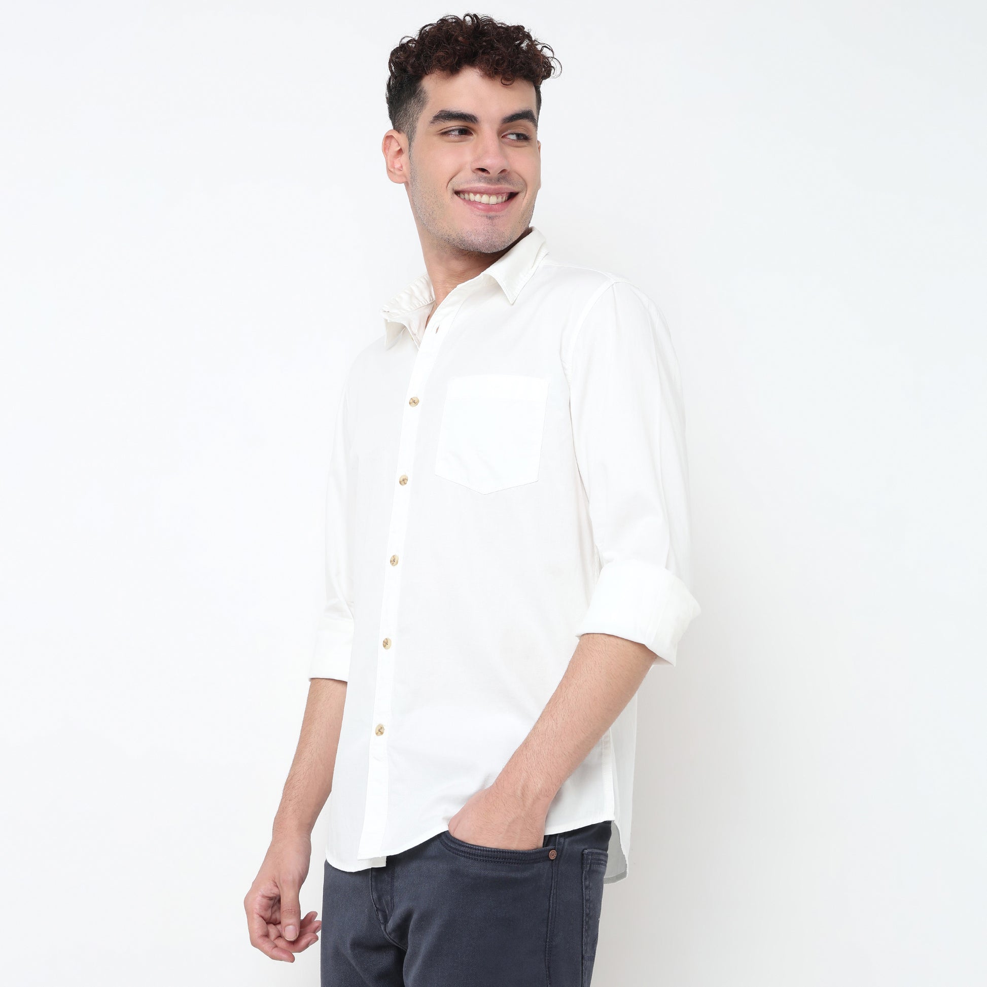 Slim Fit Solid Shirt