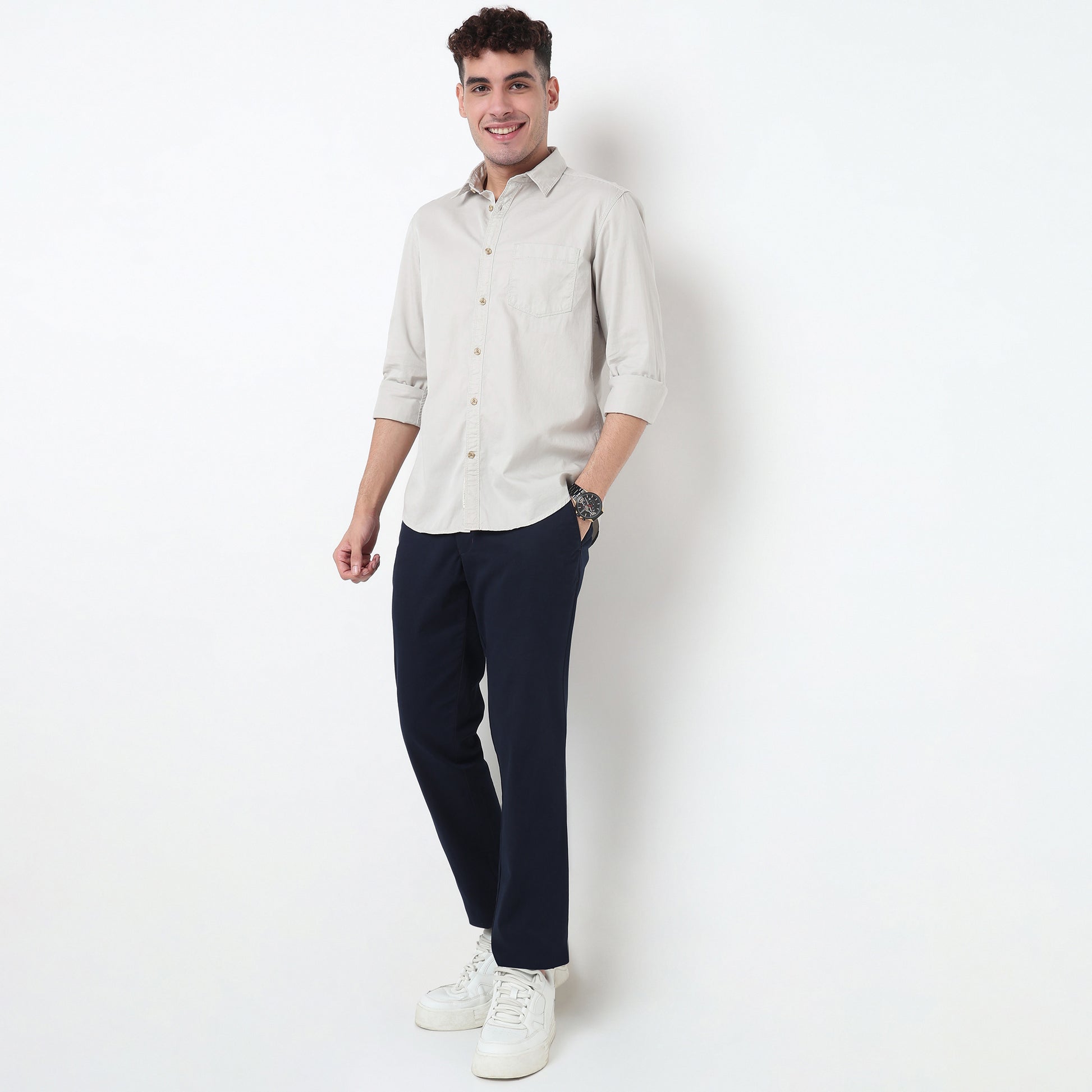 Slim Fit Solid Shirt