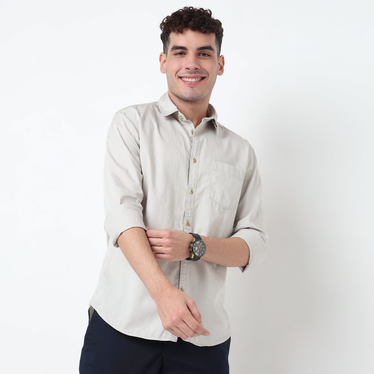 Slim Fit Solid Shirt