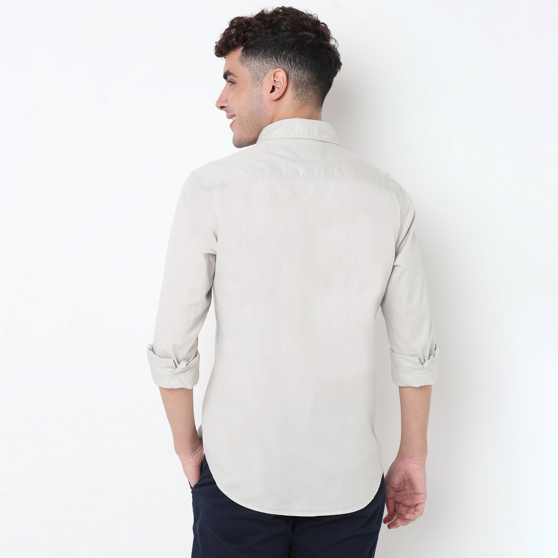 Slim Fit Solid Shirt