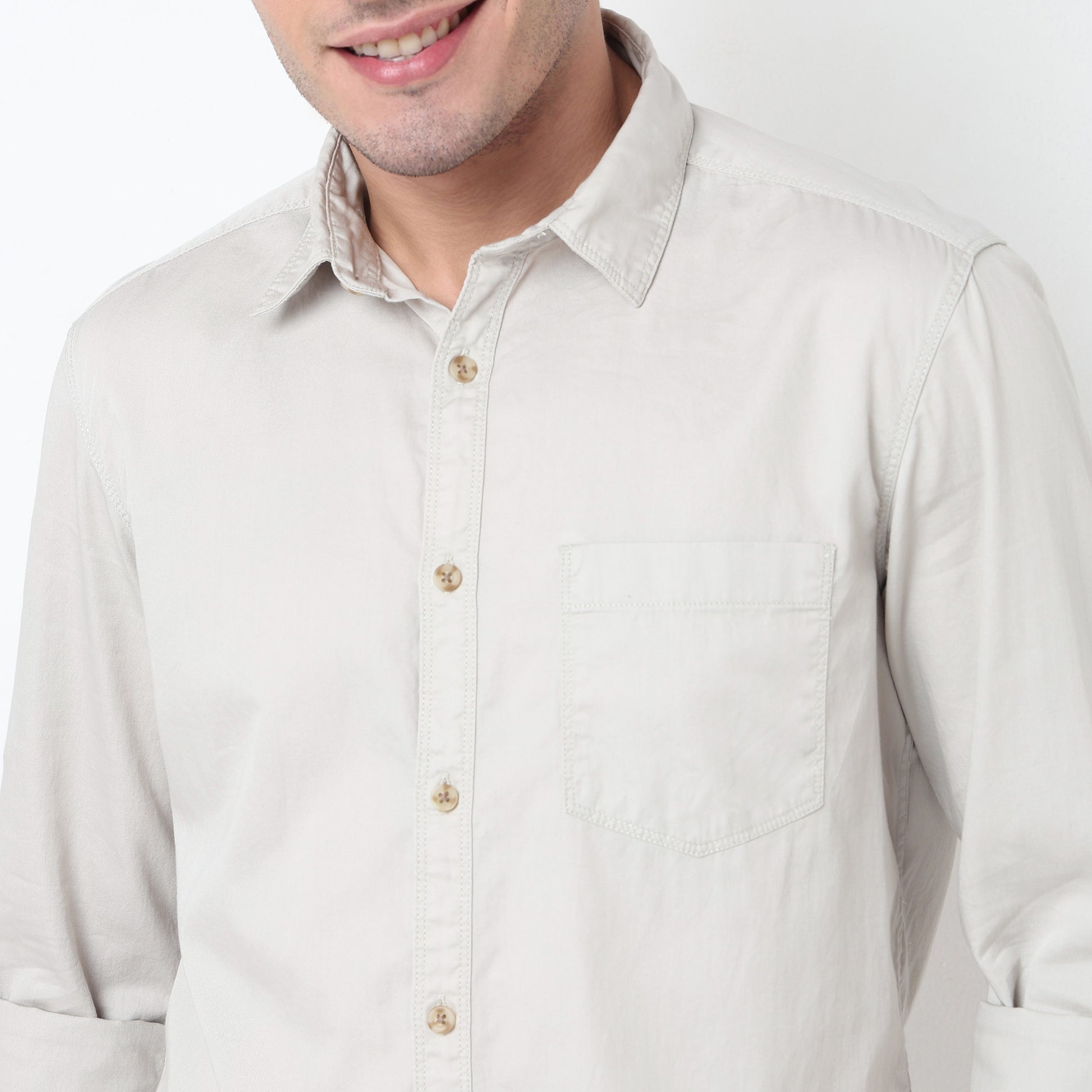 Slim Fit Solid Shirt