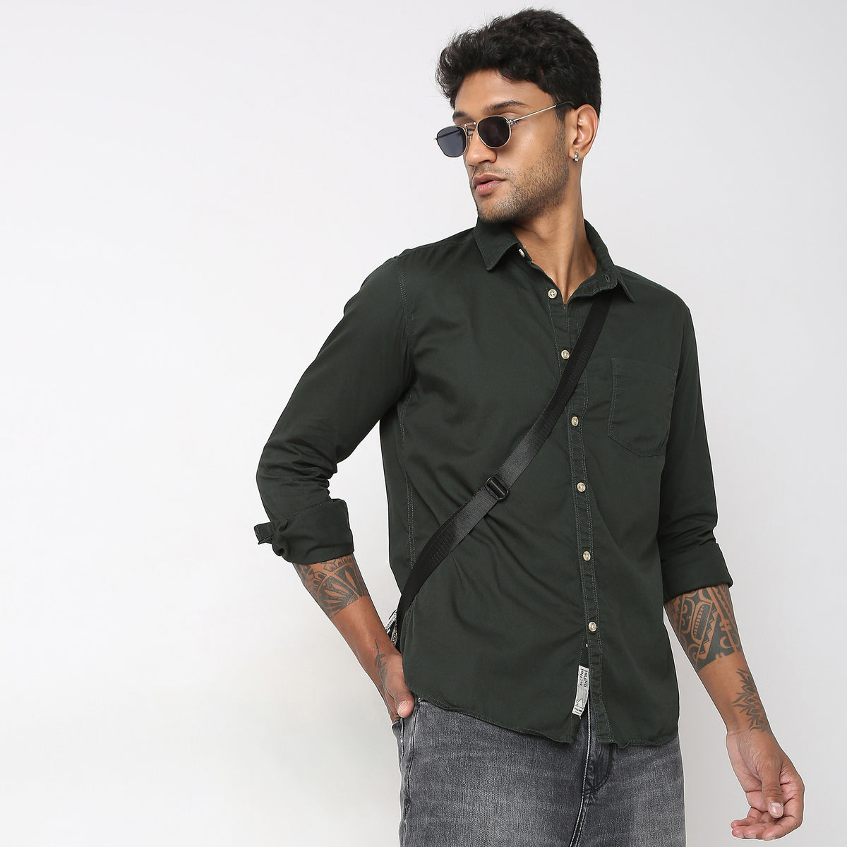 Slim Fit Solid Shirt