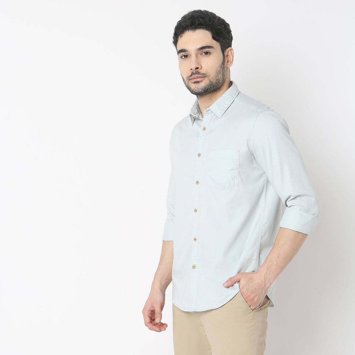 Slim Fit Solid Shirt