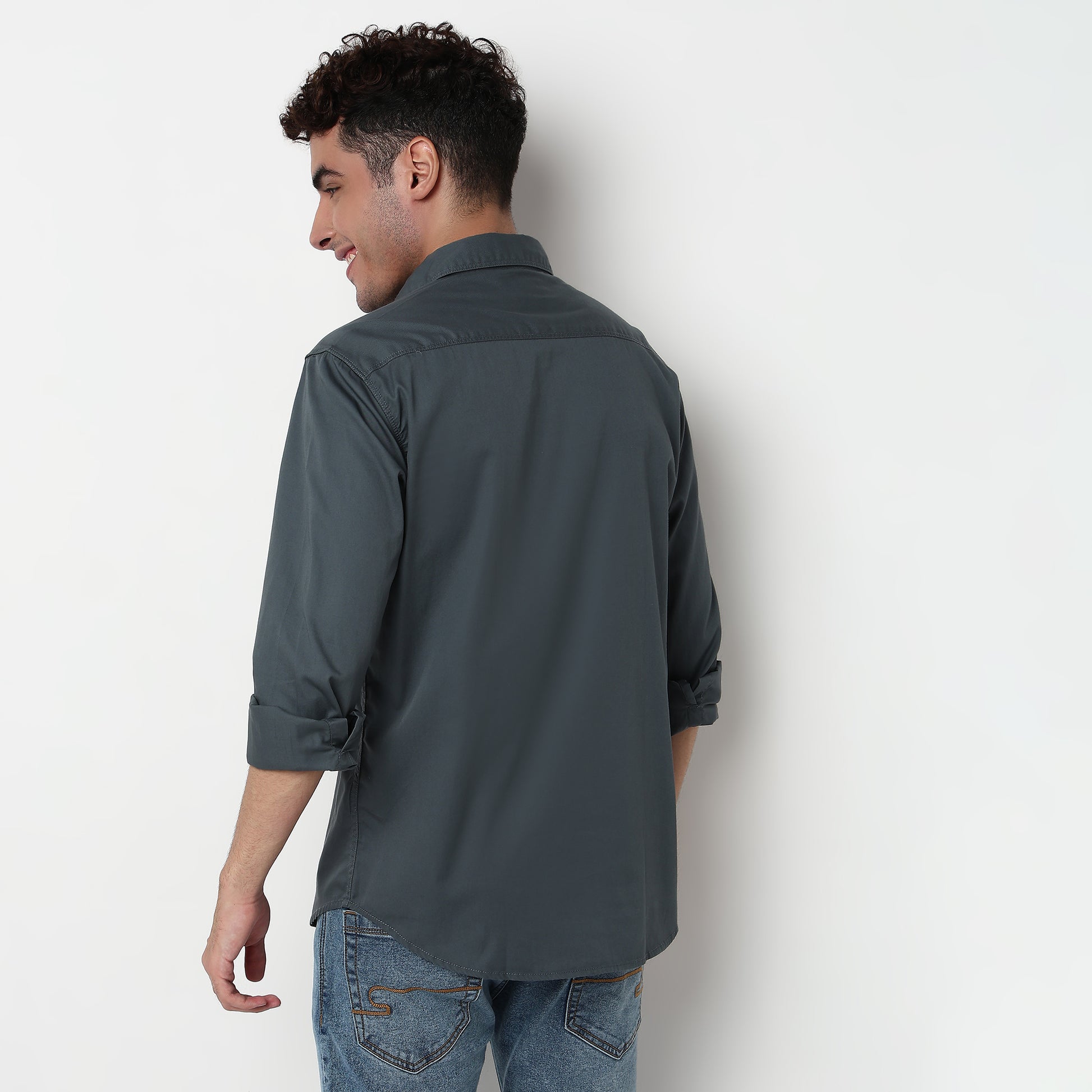 Slim Fit Solid Shirt