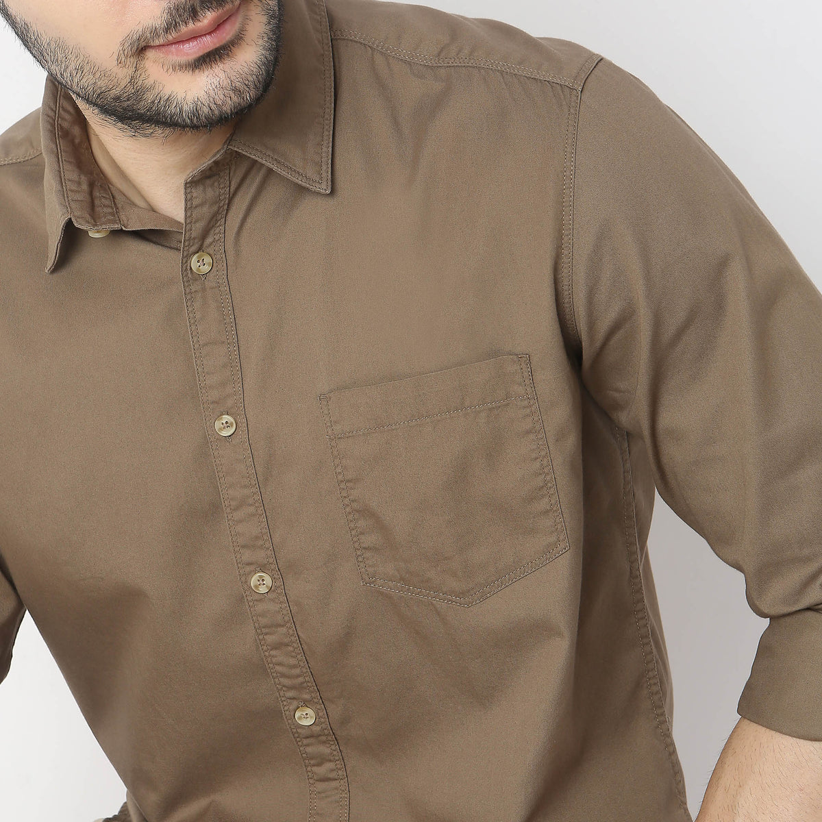 Slim Fit Solid Shirt