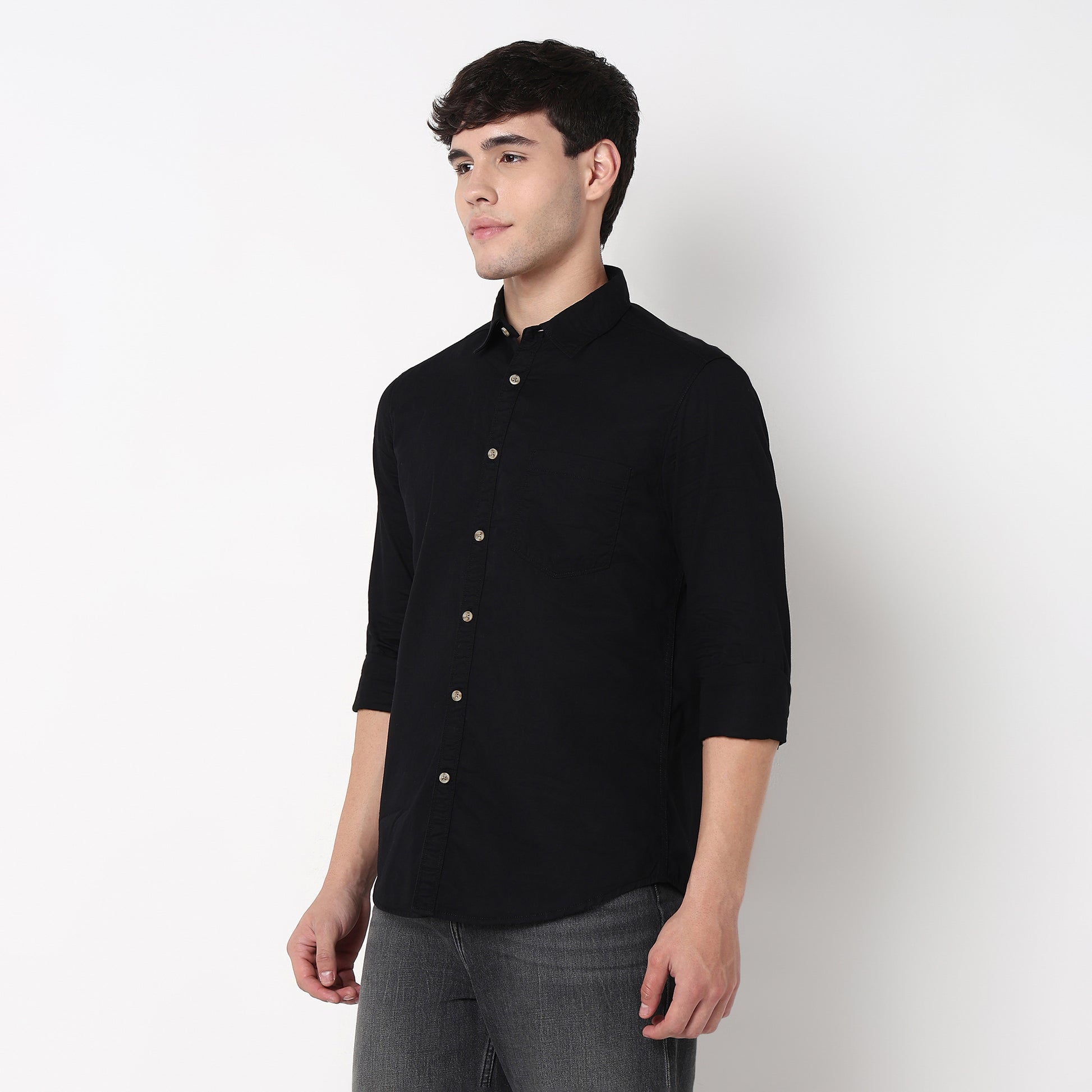 Slim Fit Solid Shirt