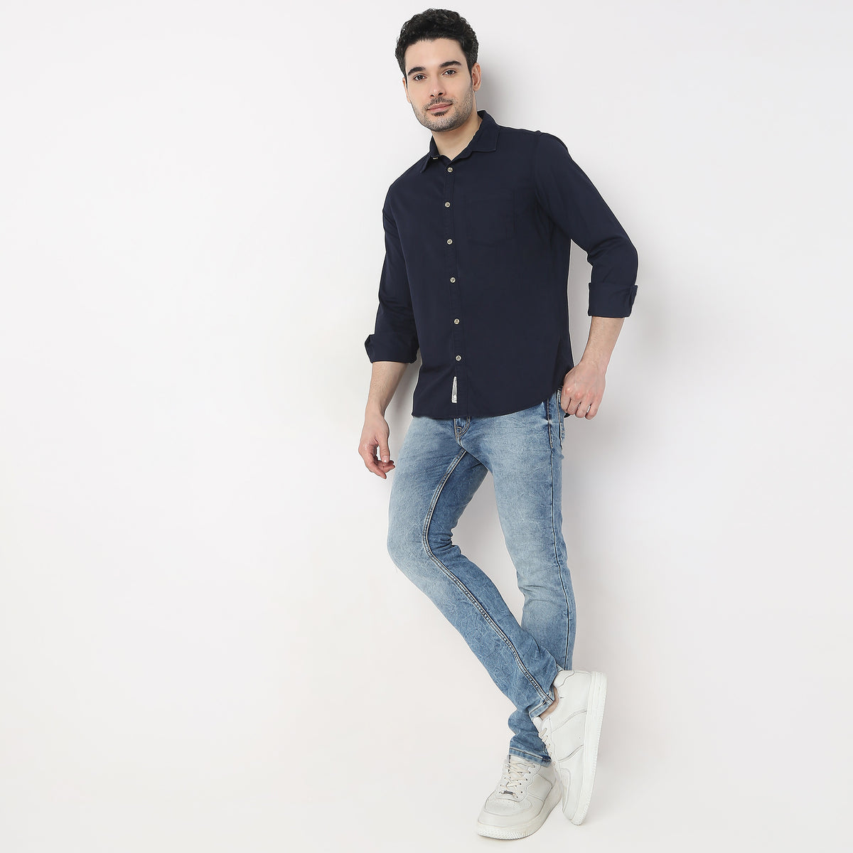 Slim Fit Solid Shirt