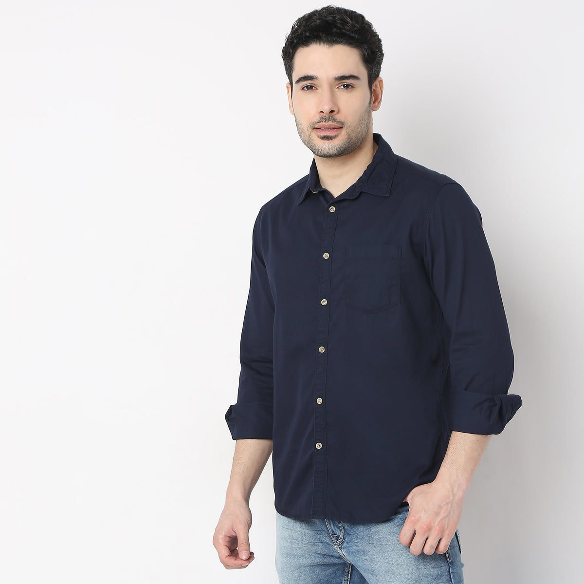 Slim Fit Solid Shirt