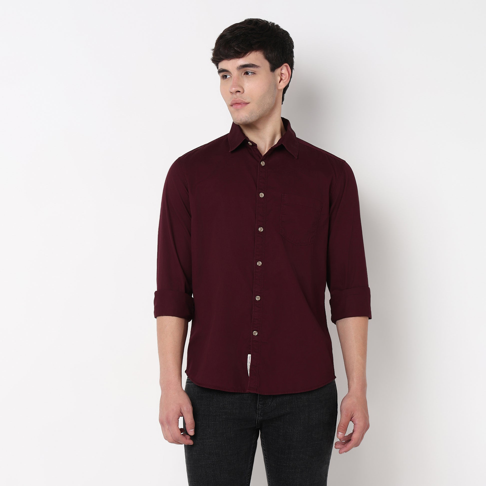 Slim Fit Solid Shirt