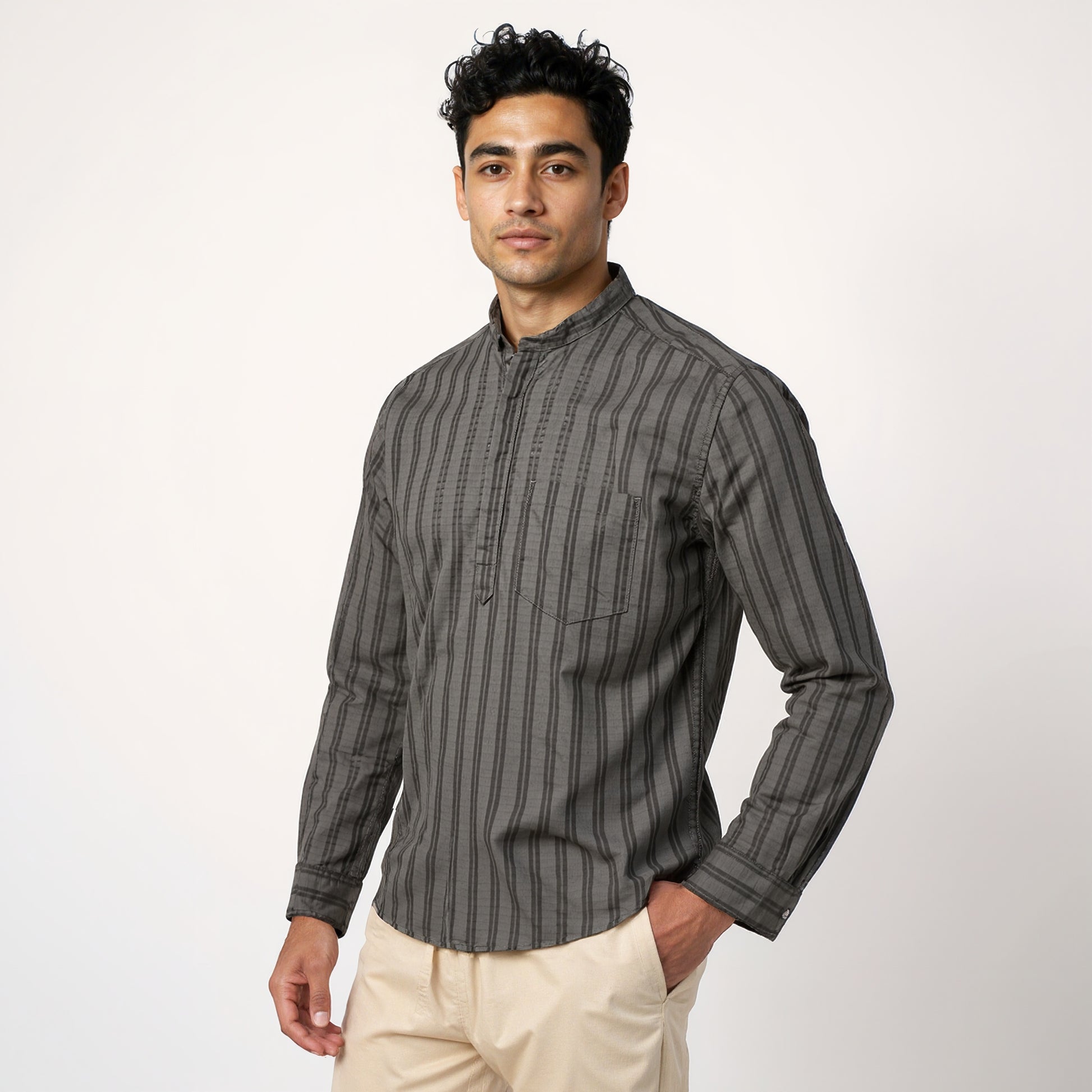 Cotton Striped Camper Shirt