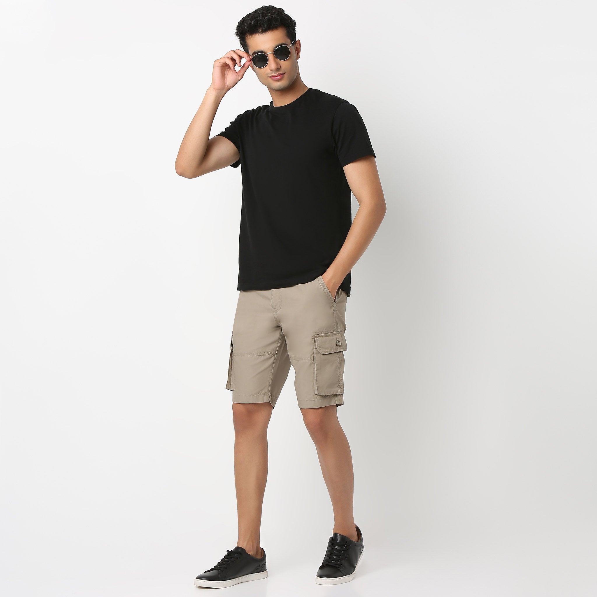 Cotton Heavy Duty Regular Fit Shorts With Stitch Details