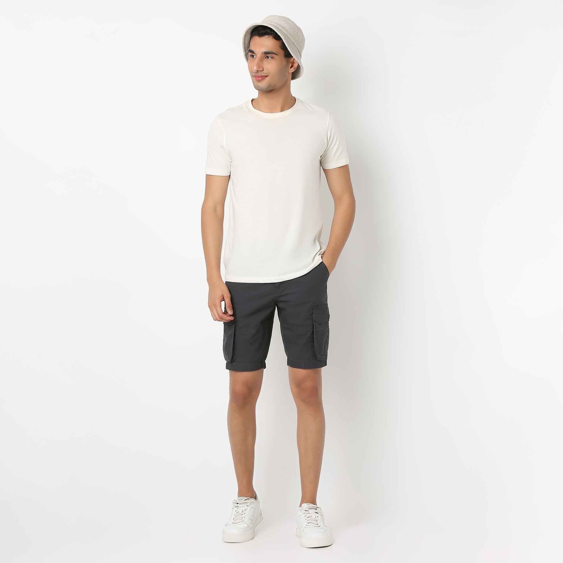 Cotton Heavy Duty Regular Fit Shorts With Stitch Details