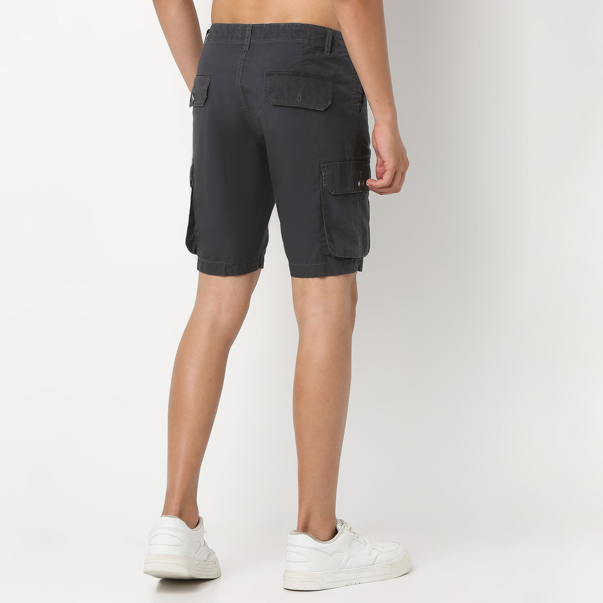 Cotton Heavy Duty Regular Fit Shorts With Stitch Details