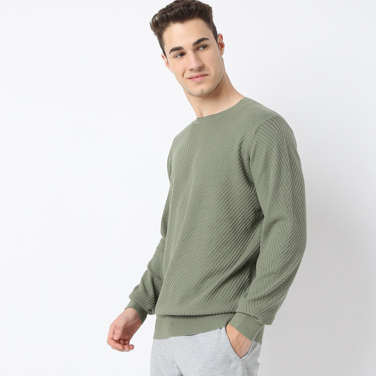 Regular Fit Structured Sweater