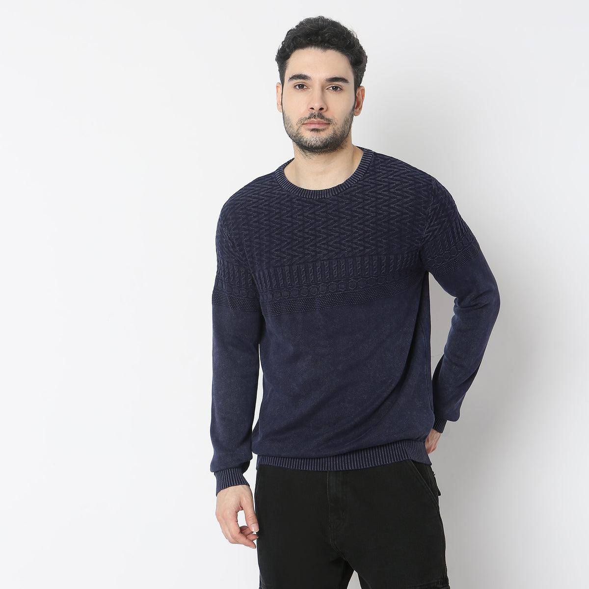 Regular Fit Structured Sweater