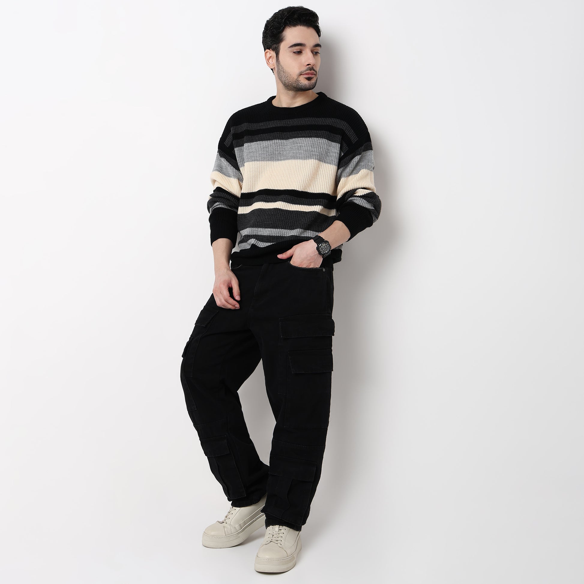 Oversize Winter Edit Striped Sweater