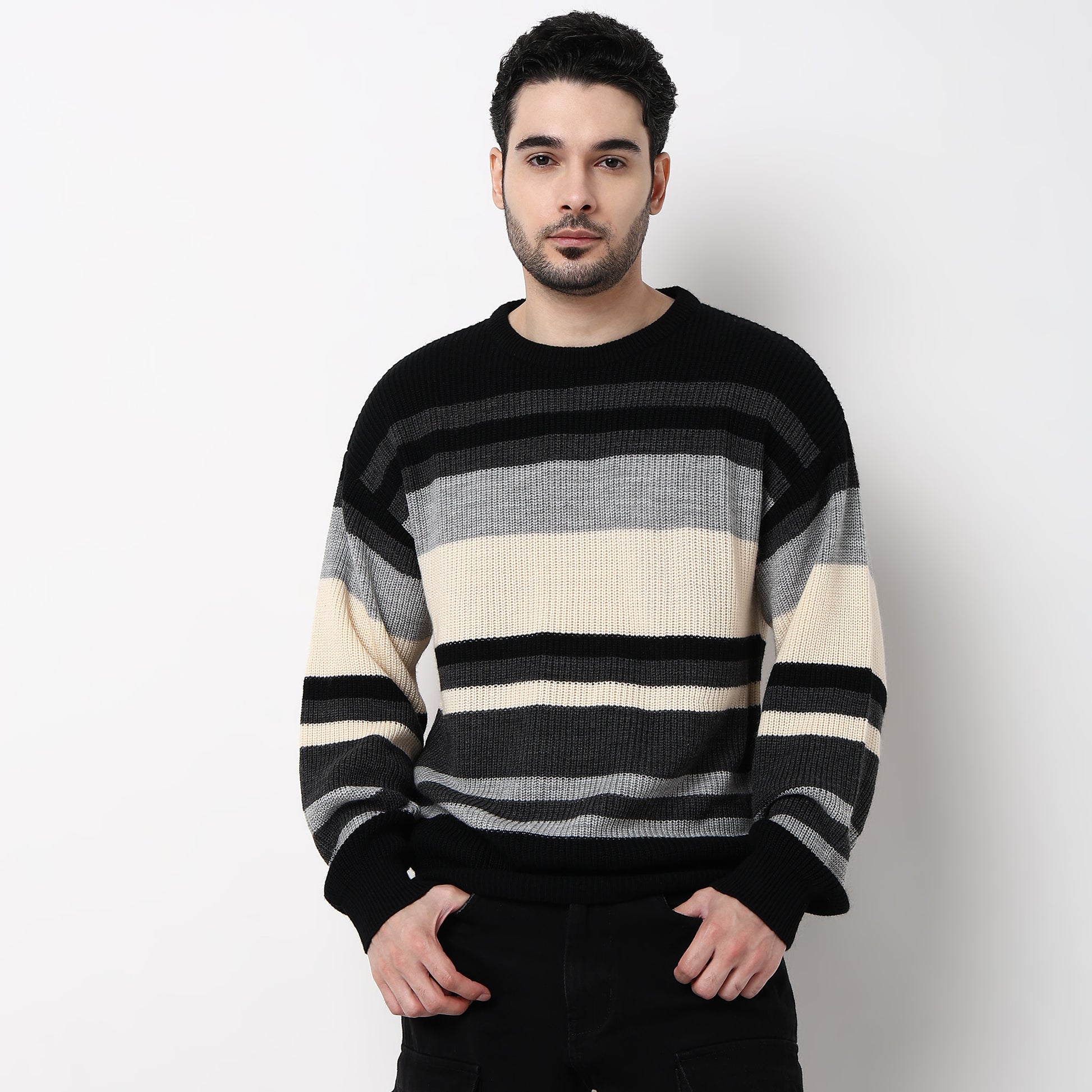 Oversize Winter Edit Striped Sweater
