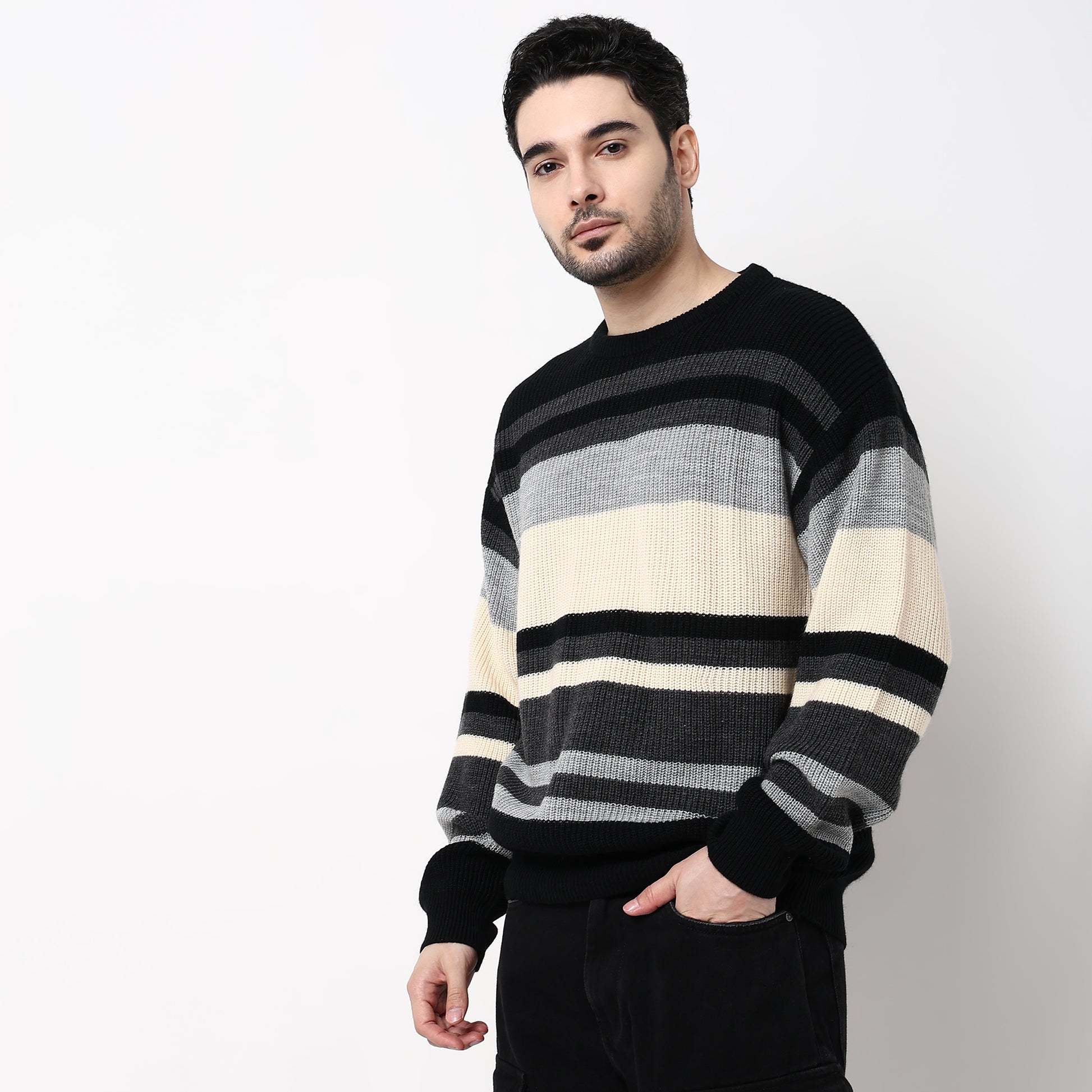 Oversize Winter Edit Striped Sweater