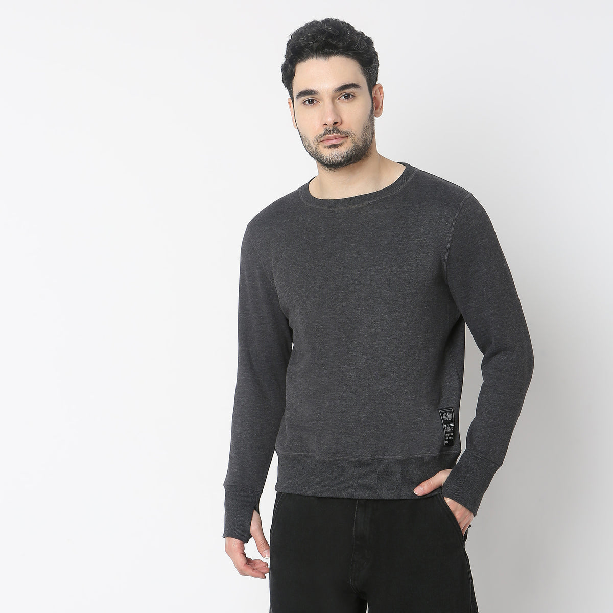 Regular Fit Solid Sweat Tees