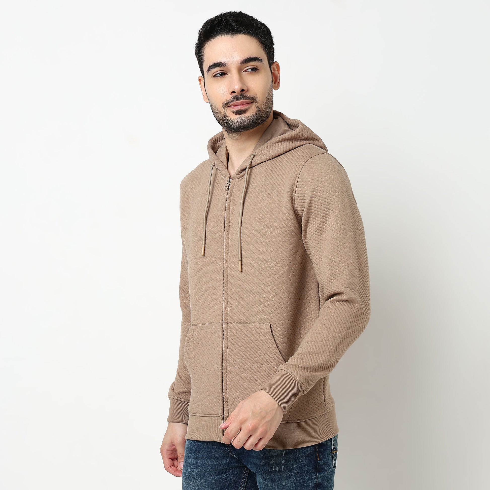 Buy Men Regular Fit Quilted Full Sleeve Sweatshirt  - Style Union