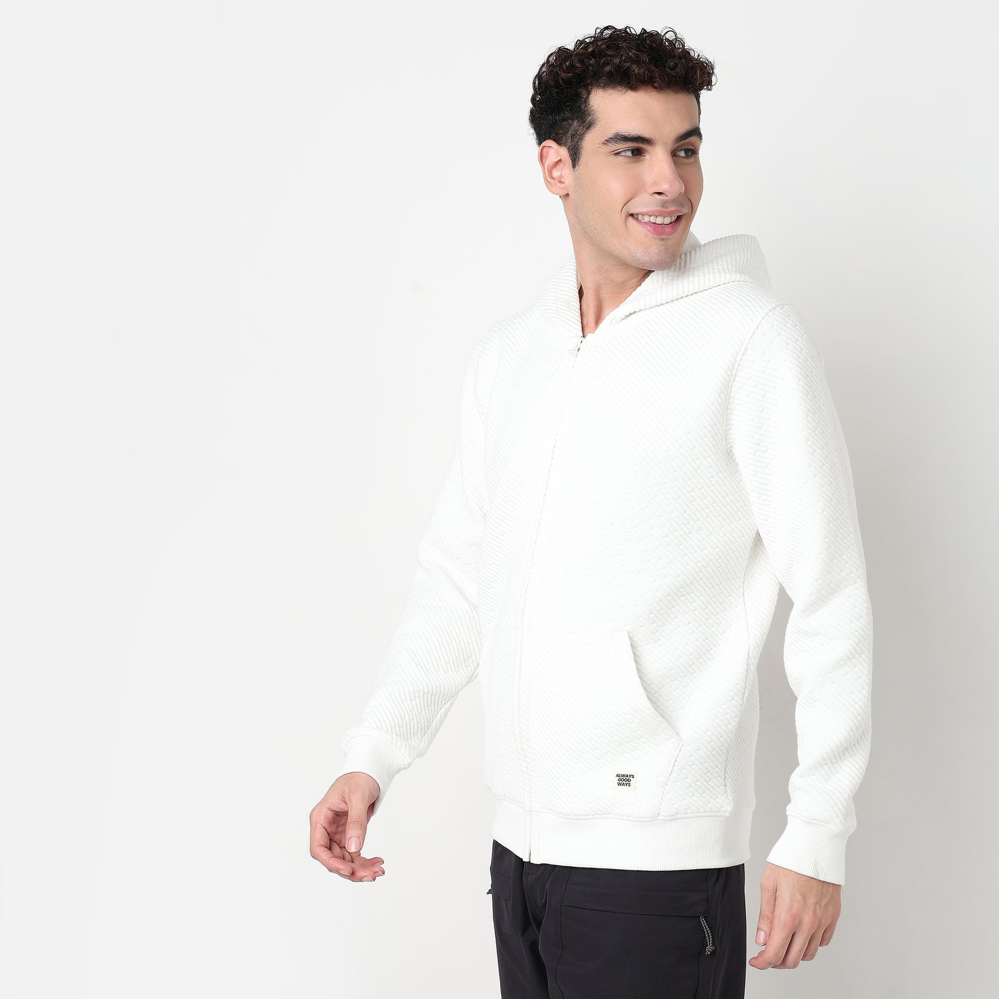 Buy Men Regular Fit Quilted Full Sleeve Sweatshirt  - Style Union