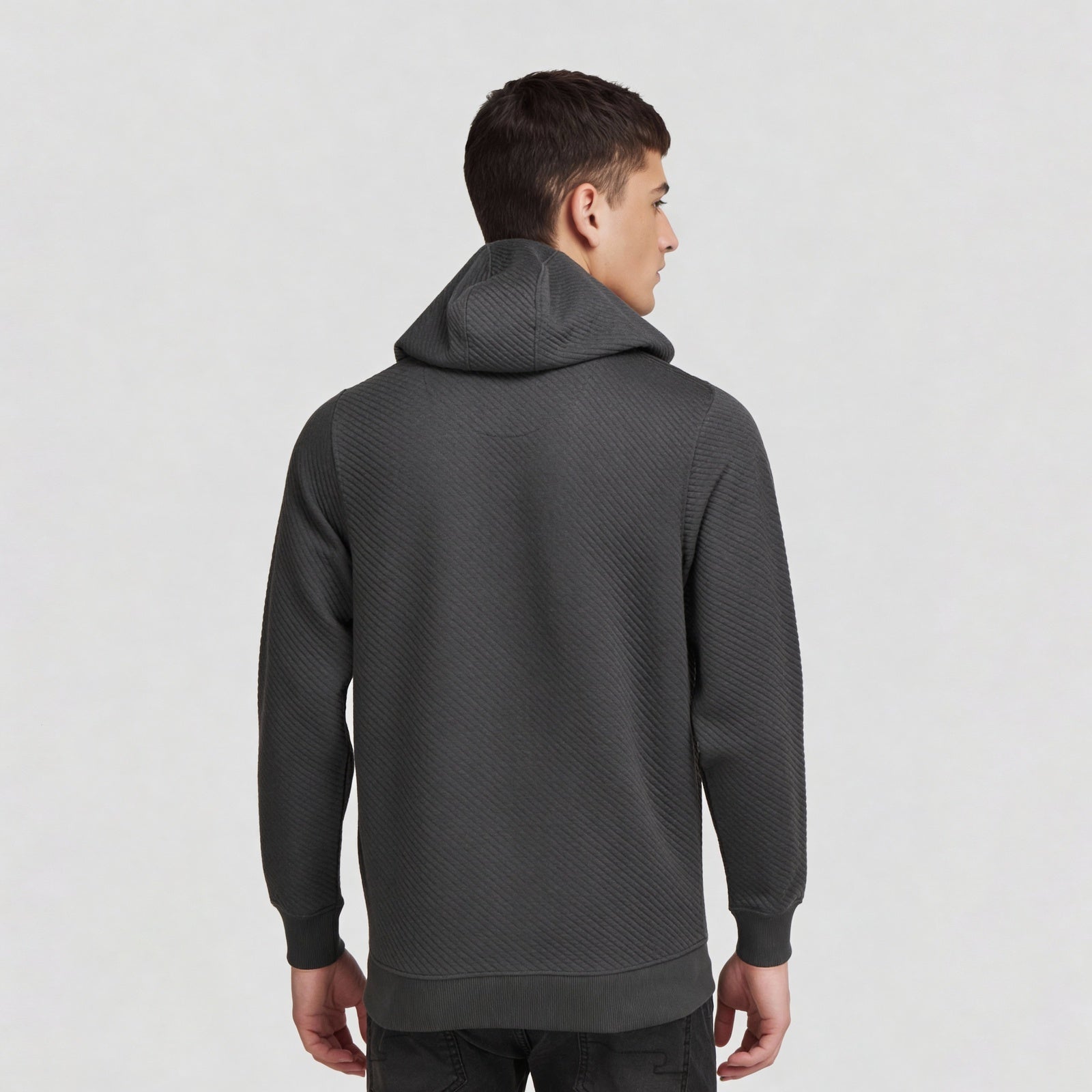 Polyester Cotton Spandex Quilted Full Sleeve Sweatshirt