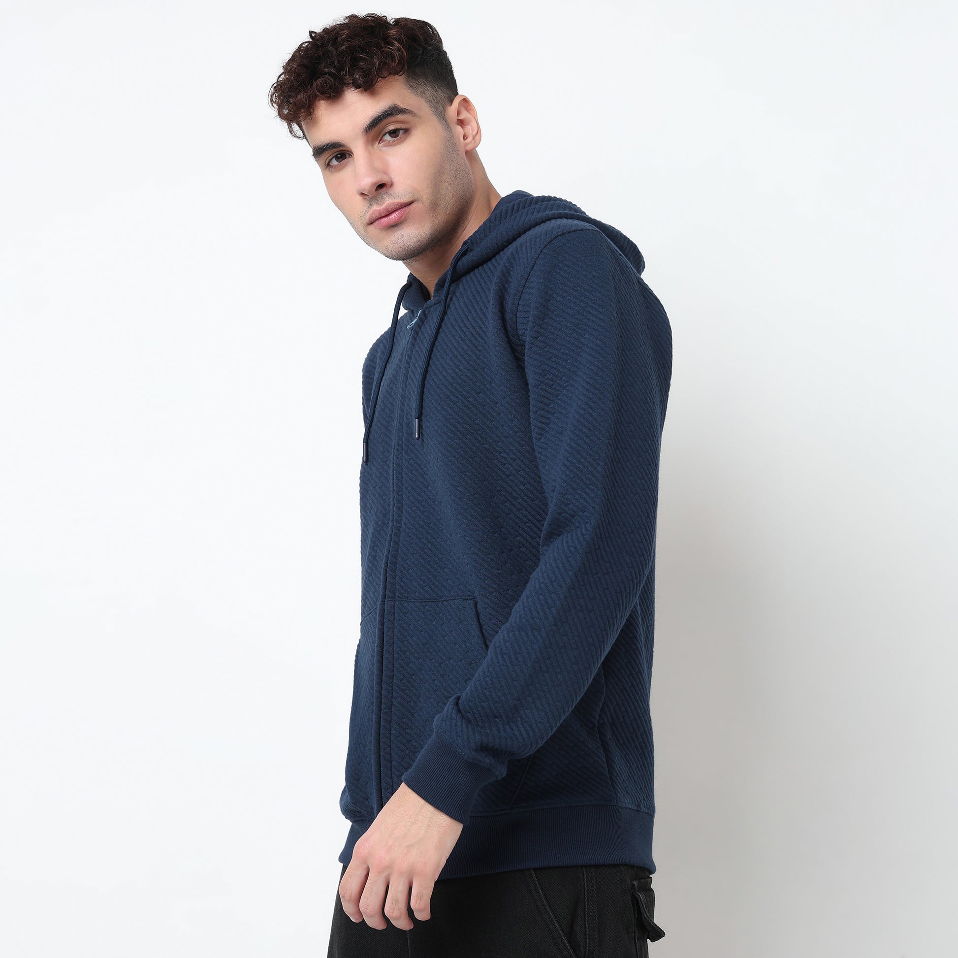 Buy Men Regular Fit Quilted Full Sleeve Sweatshirt  - Style Union