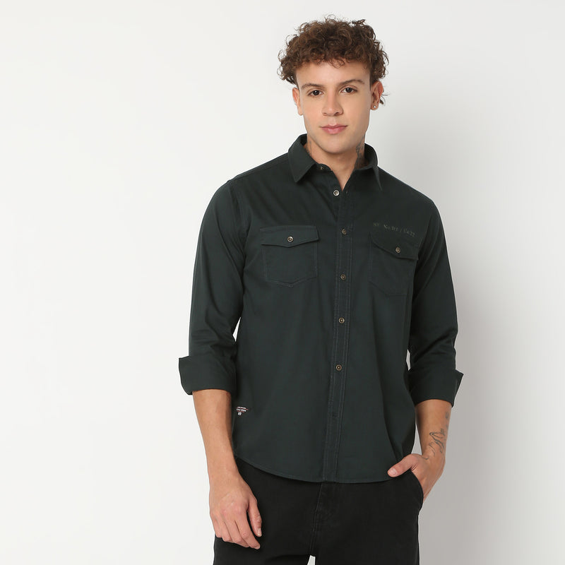 Regular Fit Solid Shirt