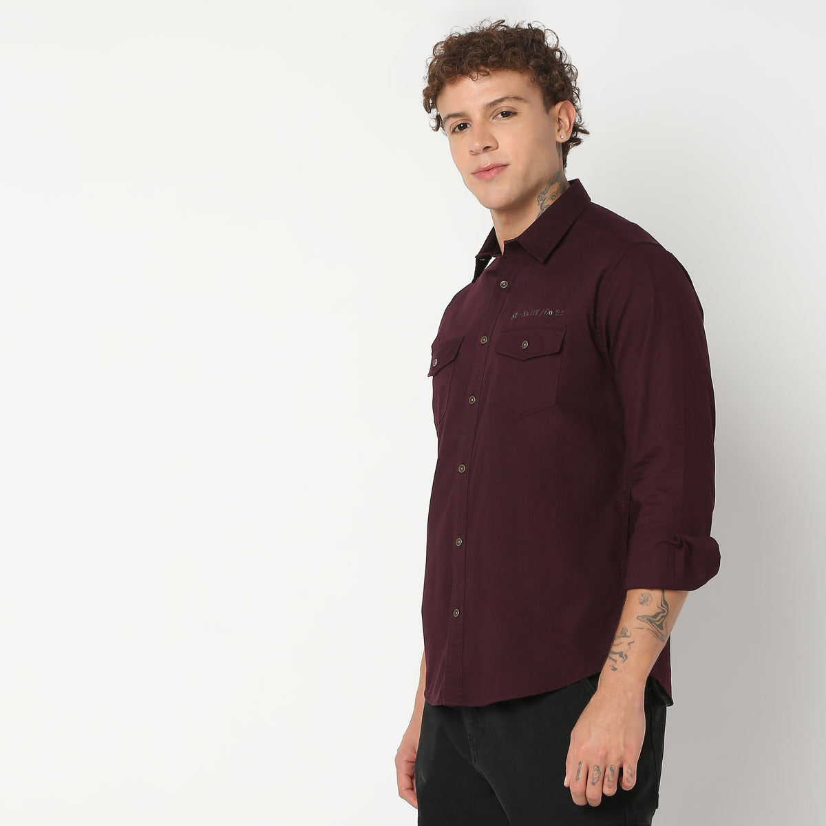 Regular Fit Solid Shirt