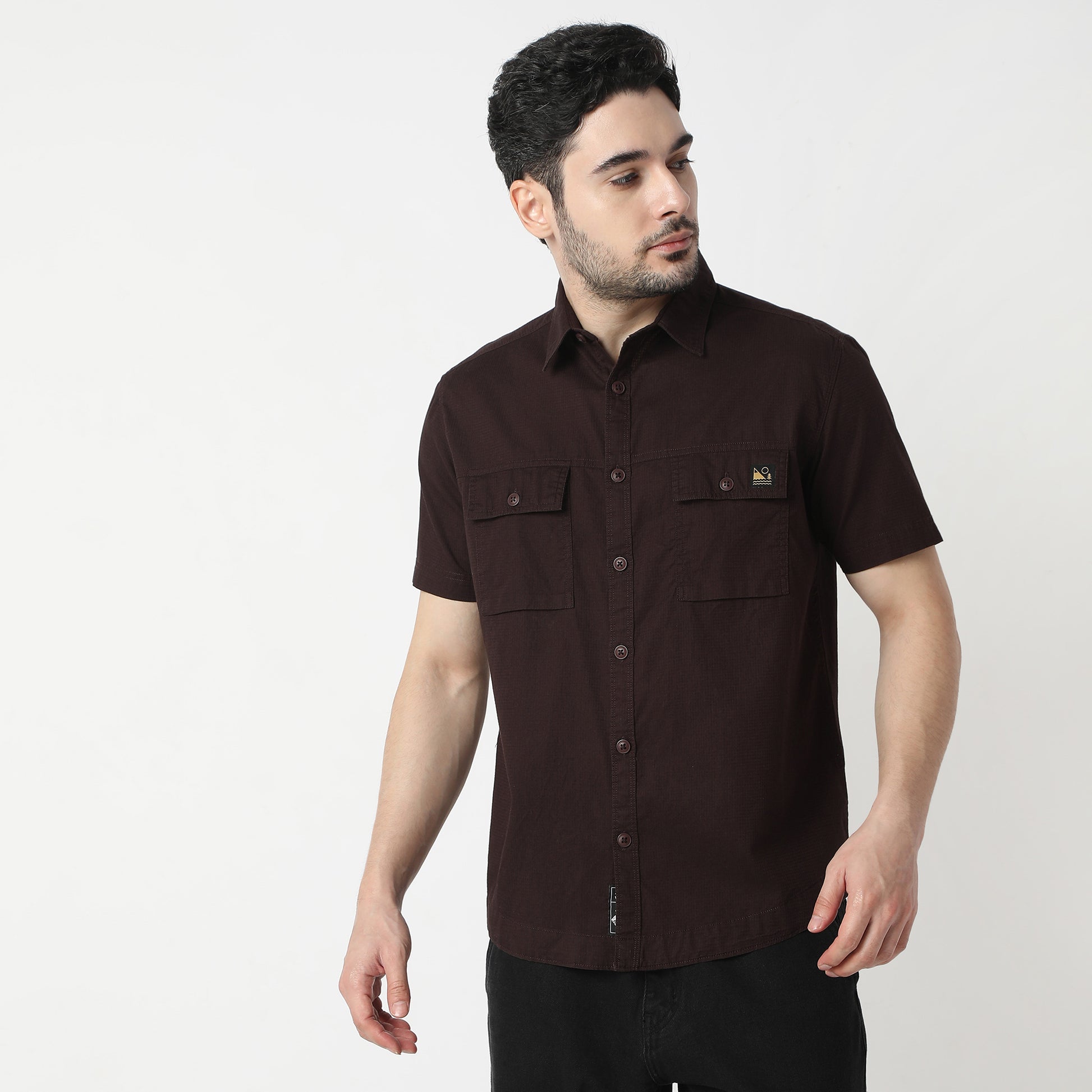 Slim Fit Solid Shirt