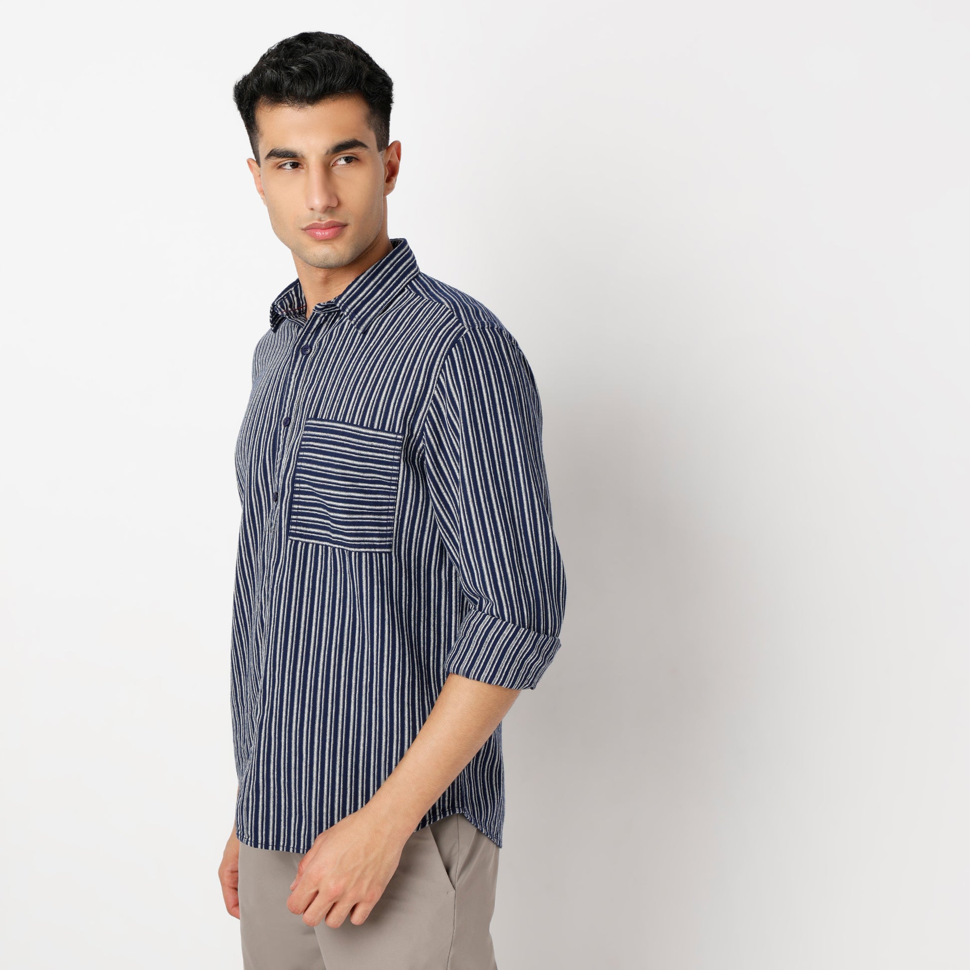 Regular Fit Striped Regular Length Shirt
