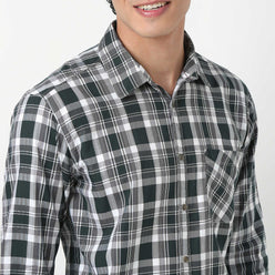 Regular Fit Checkered Shirt Collar Shirt