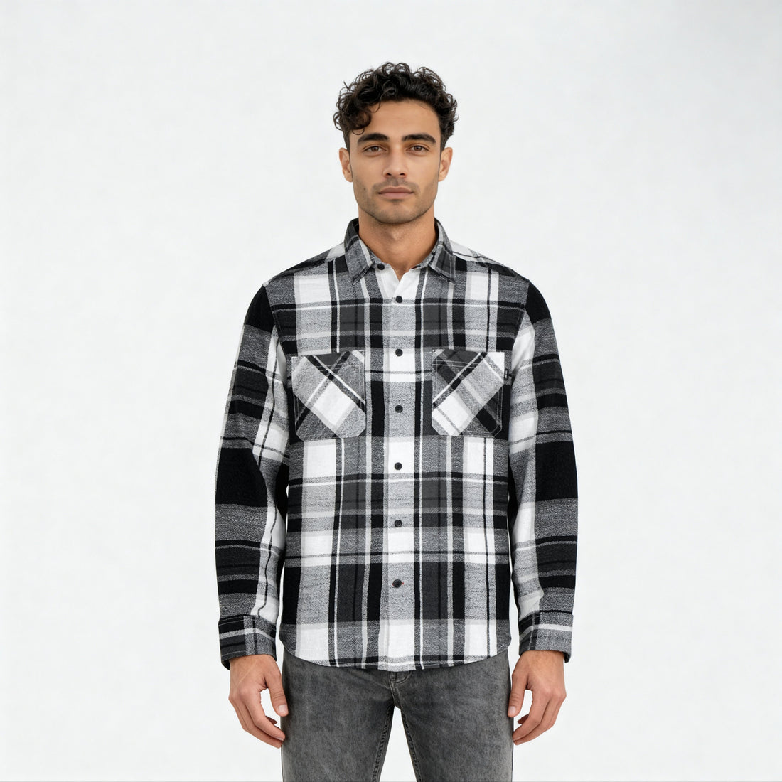 Cotton Double Pocket Checkered Lumber Jack Shirt