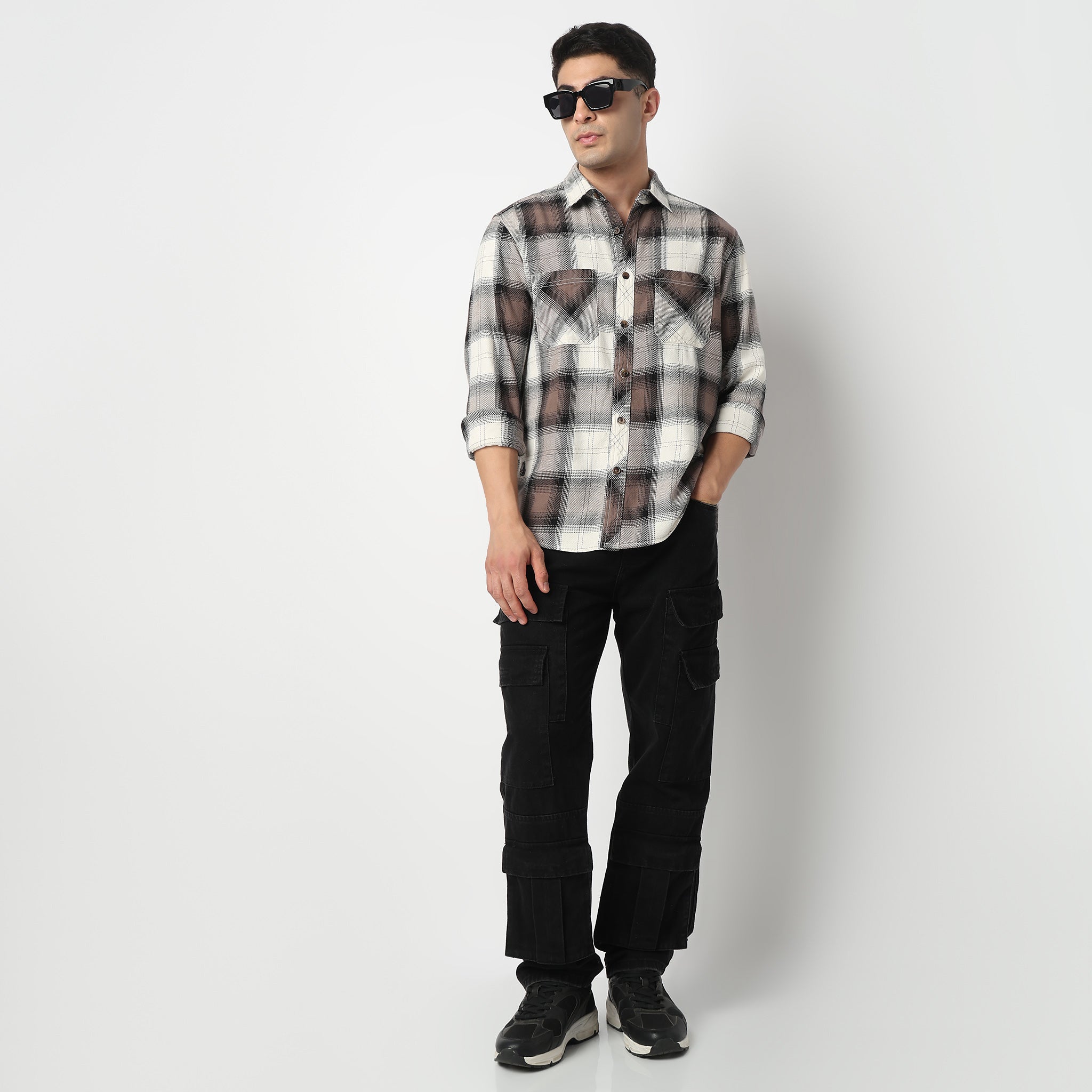 Cotton Double Pocket Checkered Lumber Jack Shirt