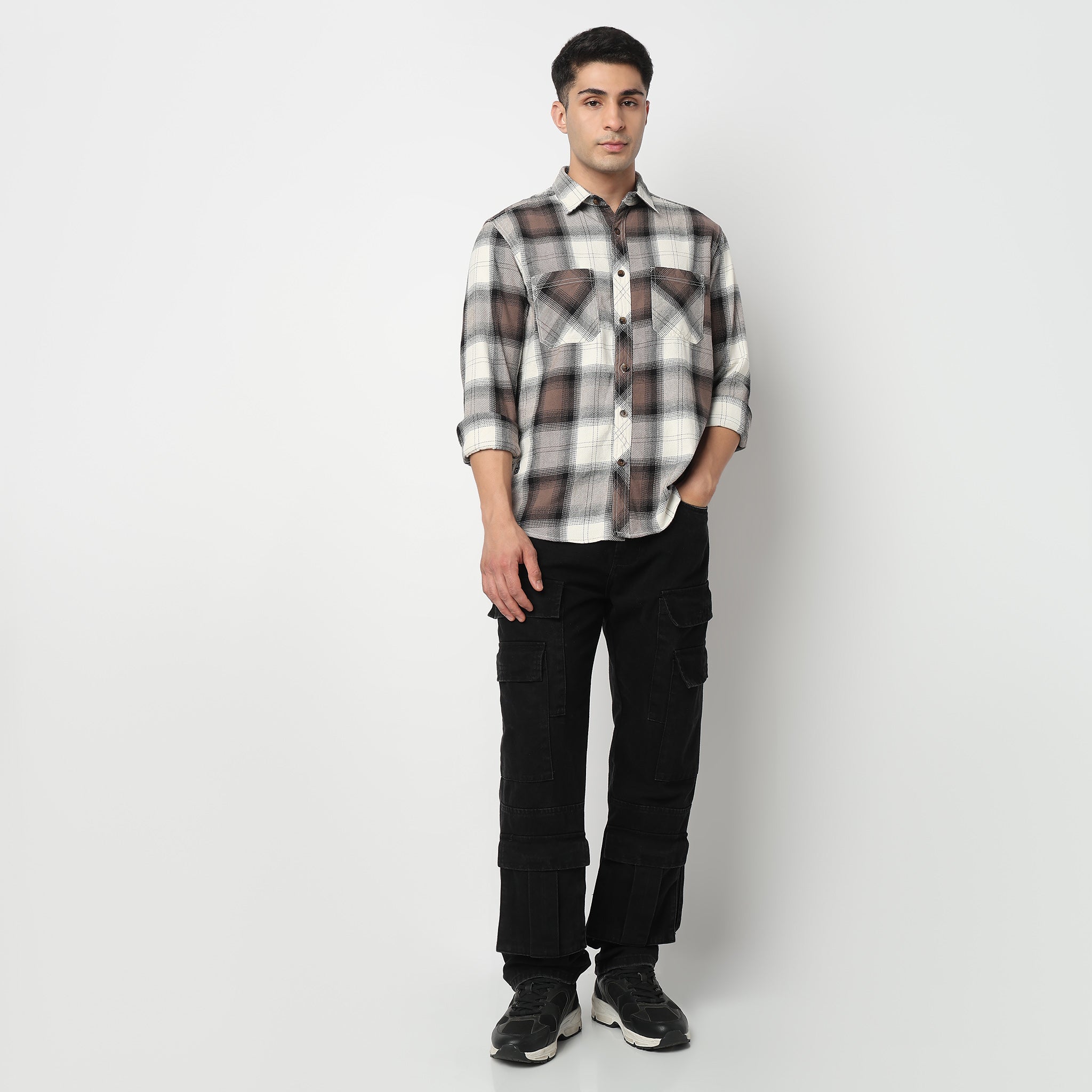 Cotton Double Pocket Checkered Lumber Jack Shirt