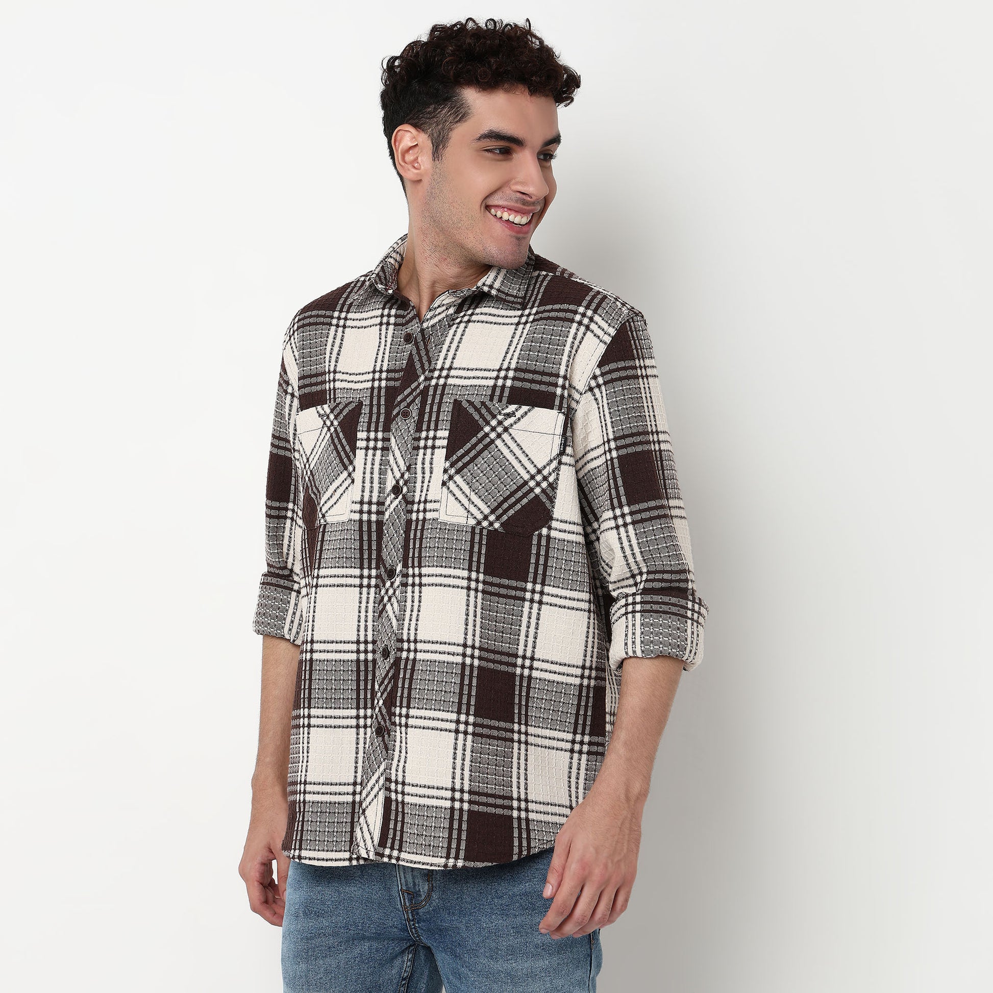 Checkered Cotton Fabric Shirt