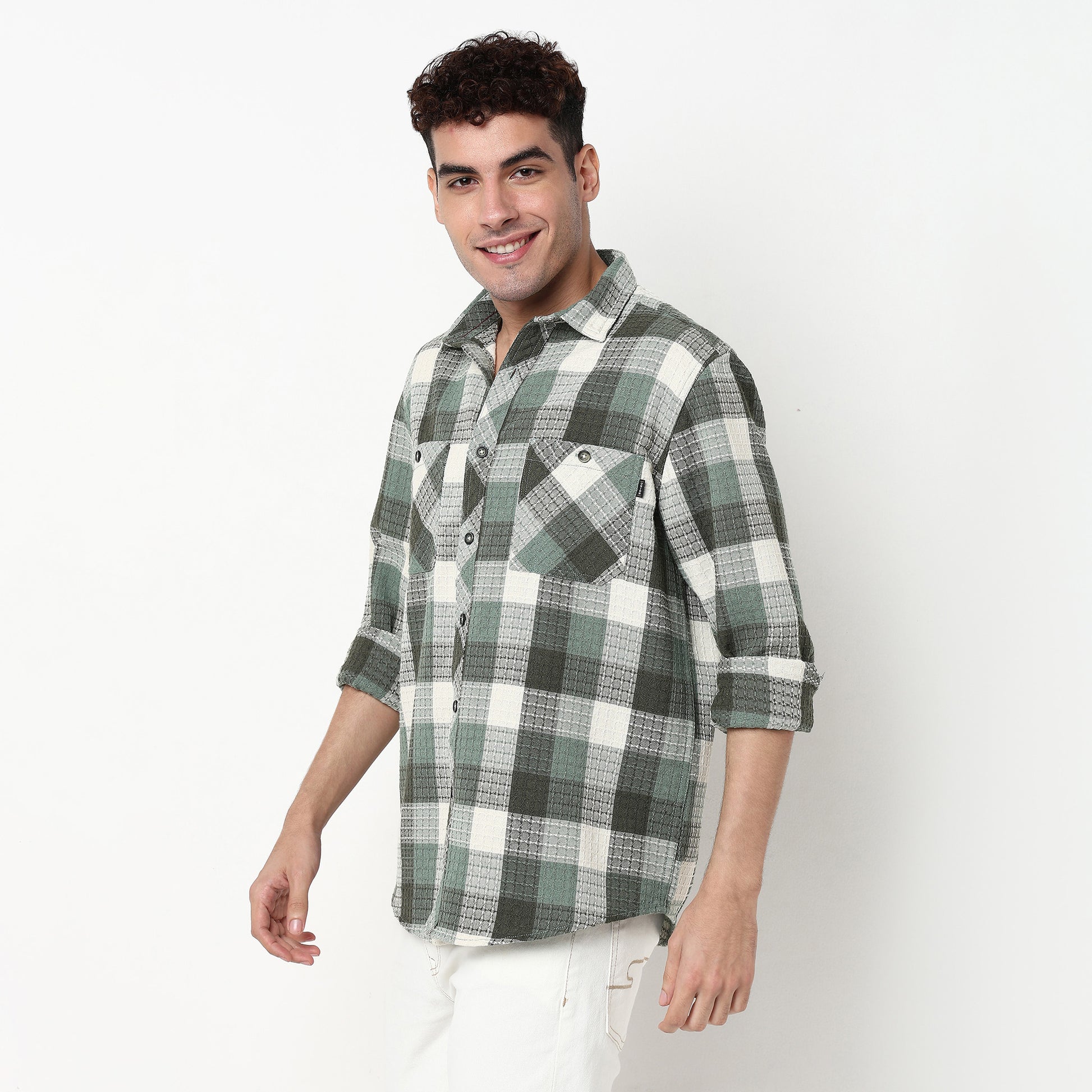 Checkered Cotton Fabric Shirt