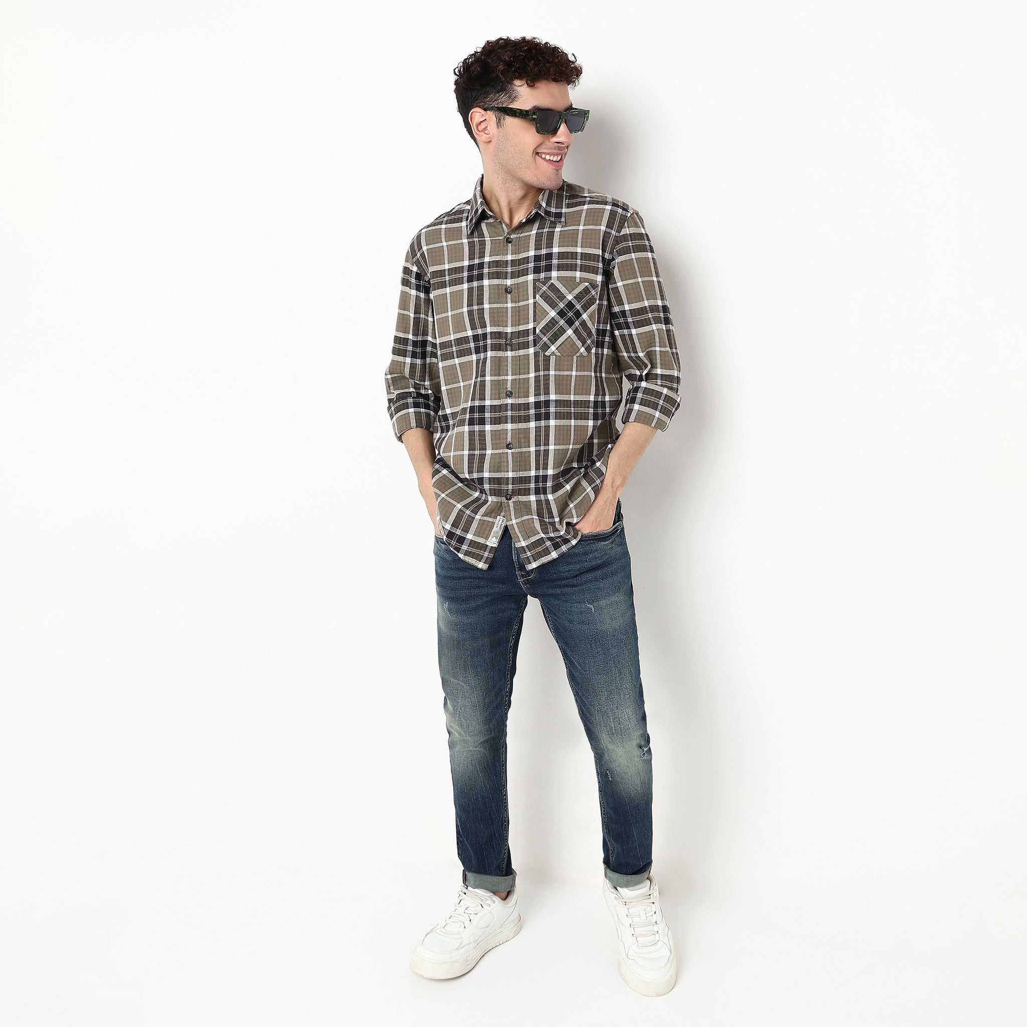 Checkered Cotton Fabric Shirt