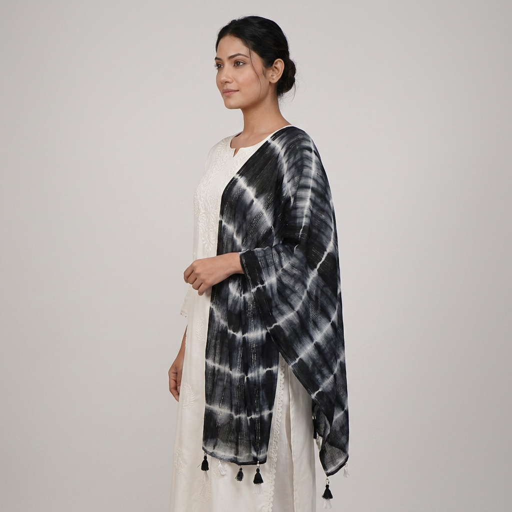 Cotton Printed Shibori Dupatta