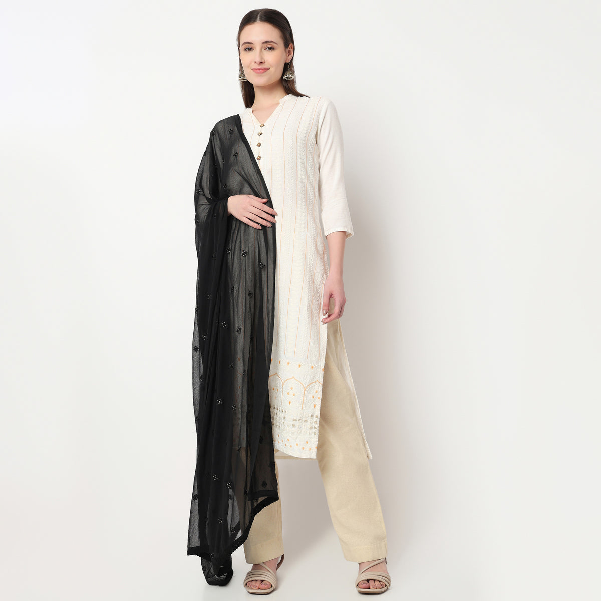 Embroidered Nylon Dupatta