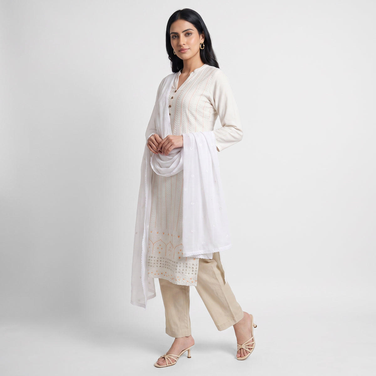 Embroidered Chiffon Dupatta